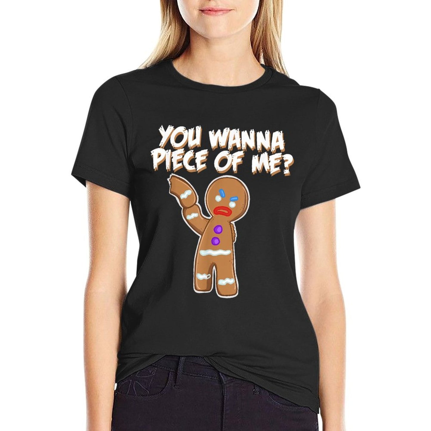 Miftees Christmass You Wanna Piece Of Me Funny Gingerbread Man Odor-resistant T-Shirt