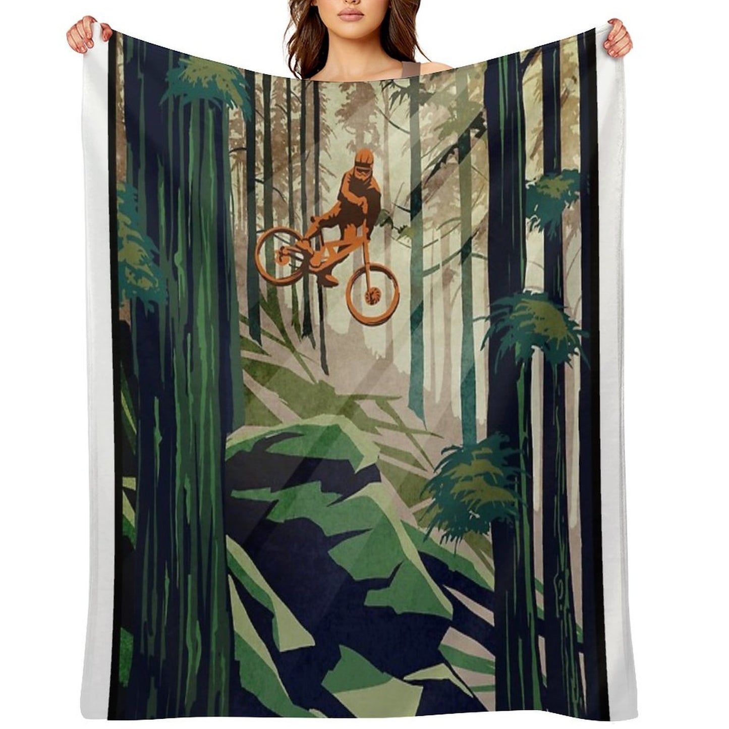 MY THERAPY Mountain Bike! Travel-friendly Throw Blanket