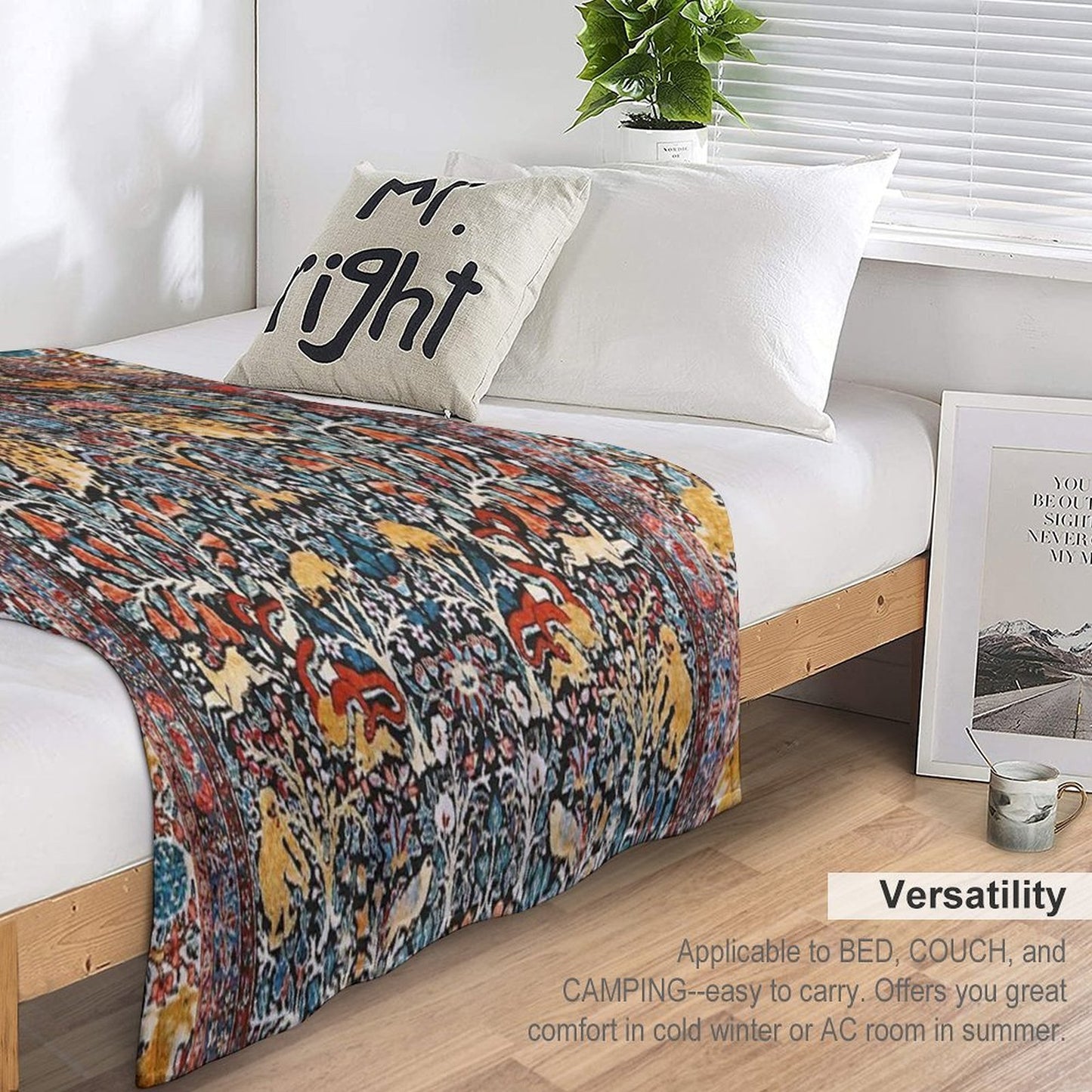Antique Persian Carpet Print Premium Throw Blanket