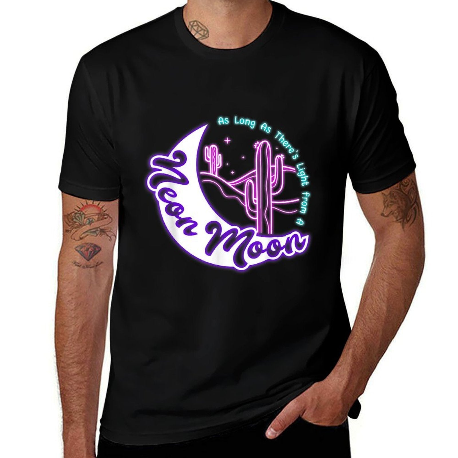 Vintage Cactus Sarcastic The Lights Love Lighting Neon Moons  Affordable Price T-Shirt