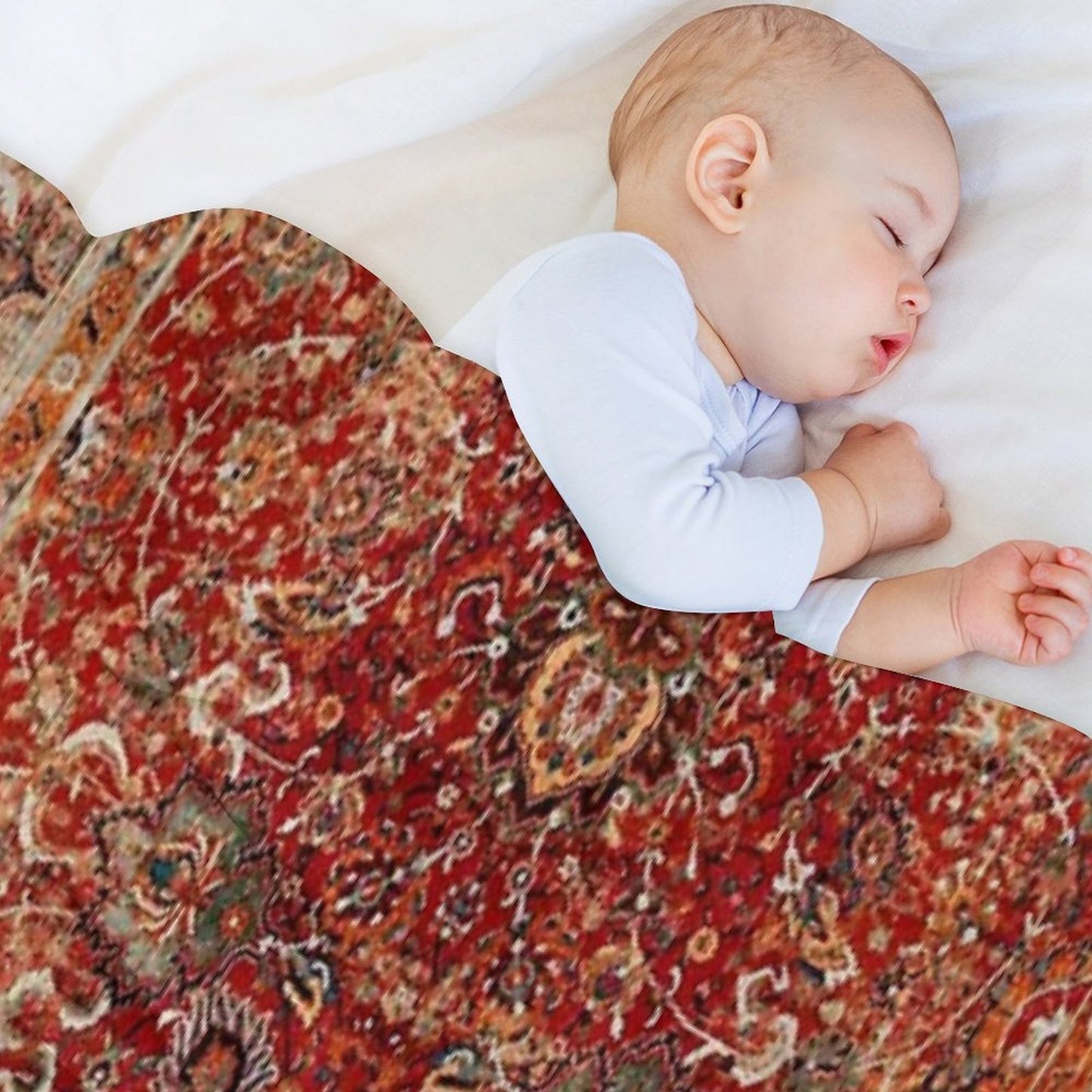 17th Century Afghanistan Rug Print Plush Throw Blanket