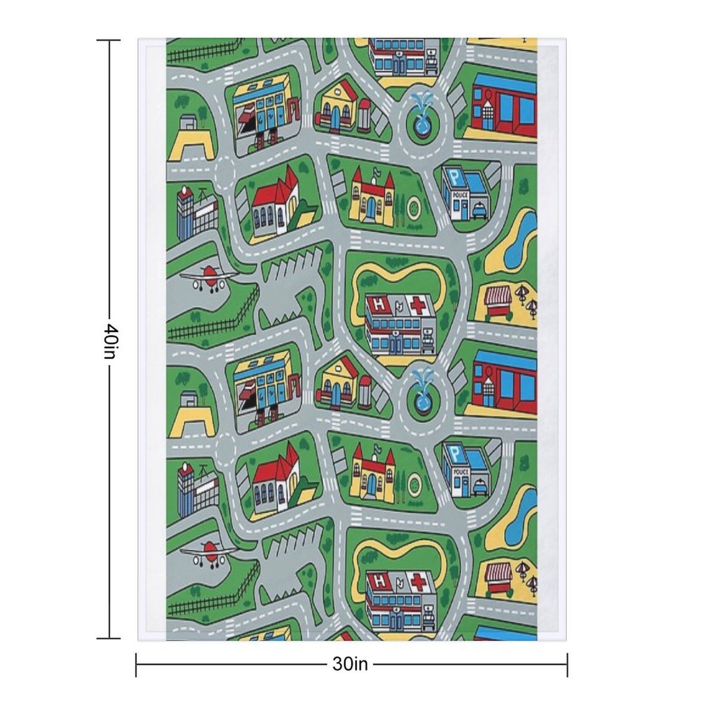 Car City Carpet Road Rug 90s Nostalgic Toy Premium Throw Blanket