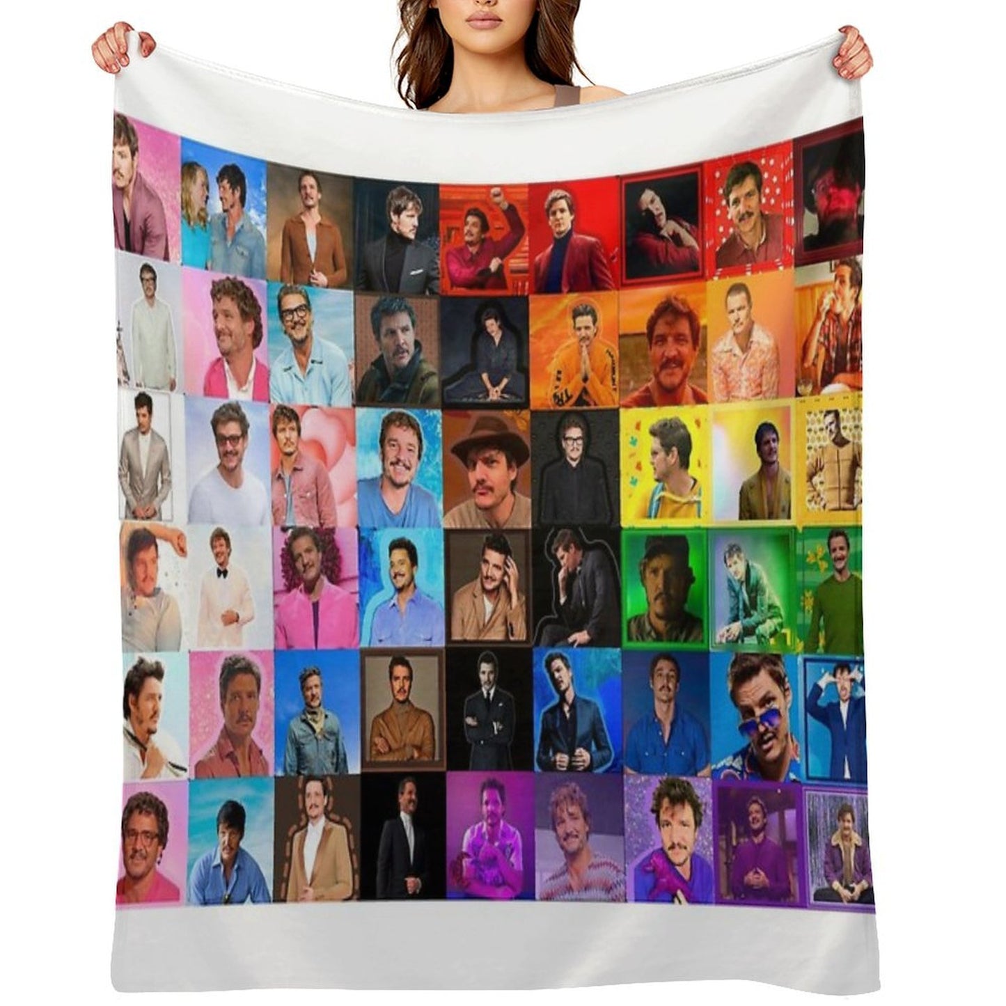 Pedro Pascal As The Progress Pride Flag Comfort Throw Blanket
