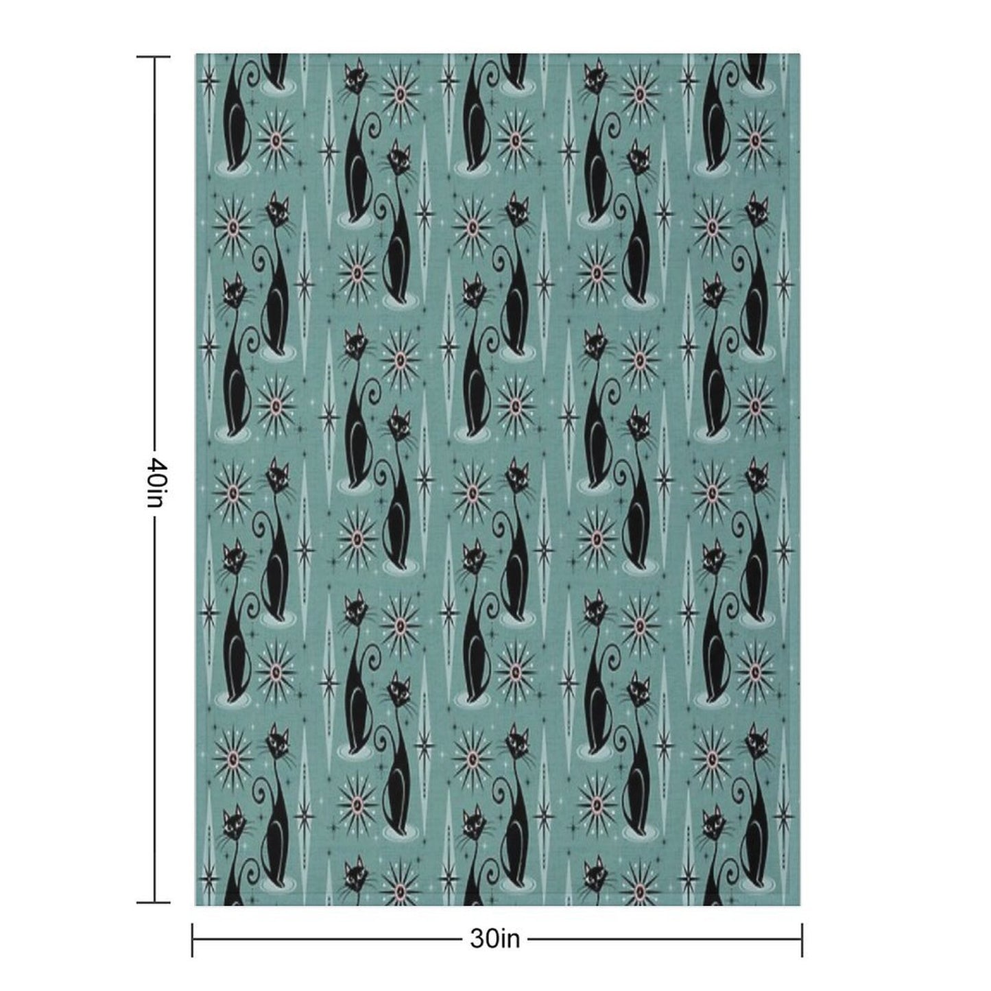 Mid Century Cats And Clocks III Quick-dry Throw Blanket