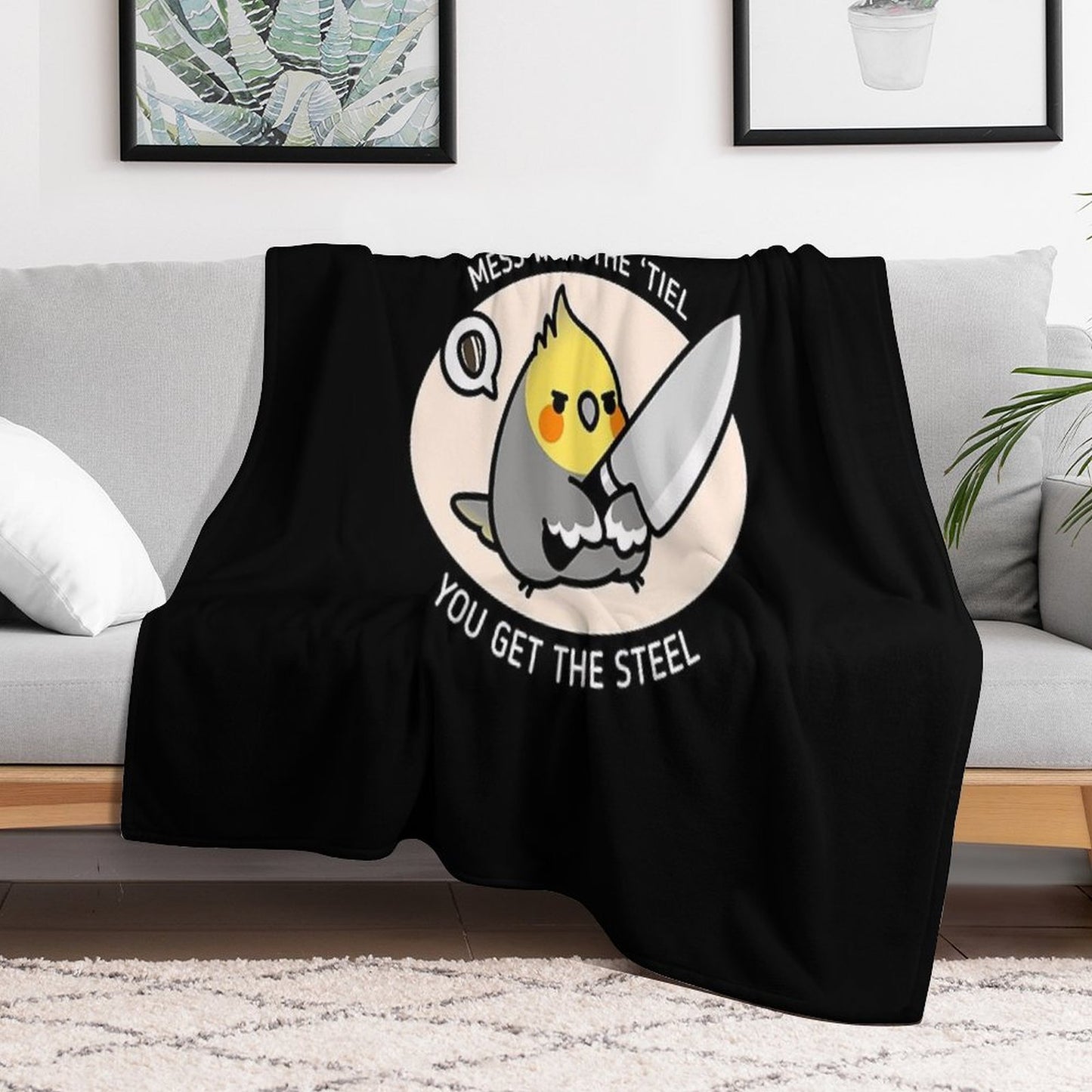 MESS WITH 'TIEL YOU GET THE STEEL All-season Throw Blanket