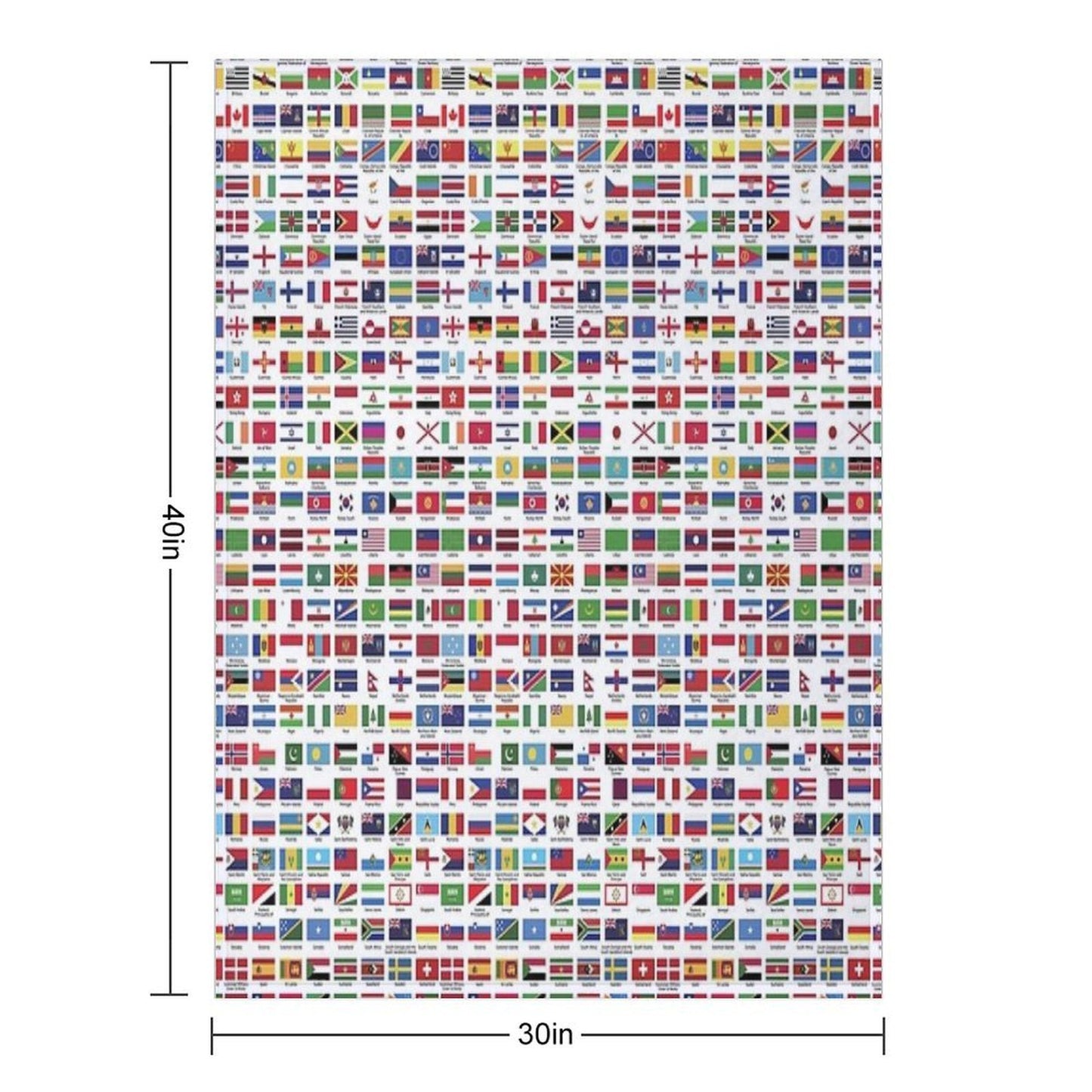 World Flags with Country Names Multi-functional Throw Blanket