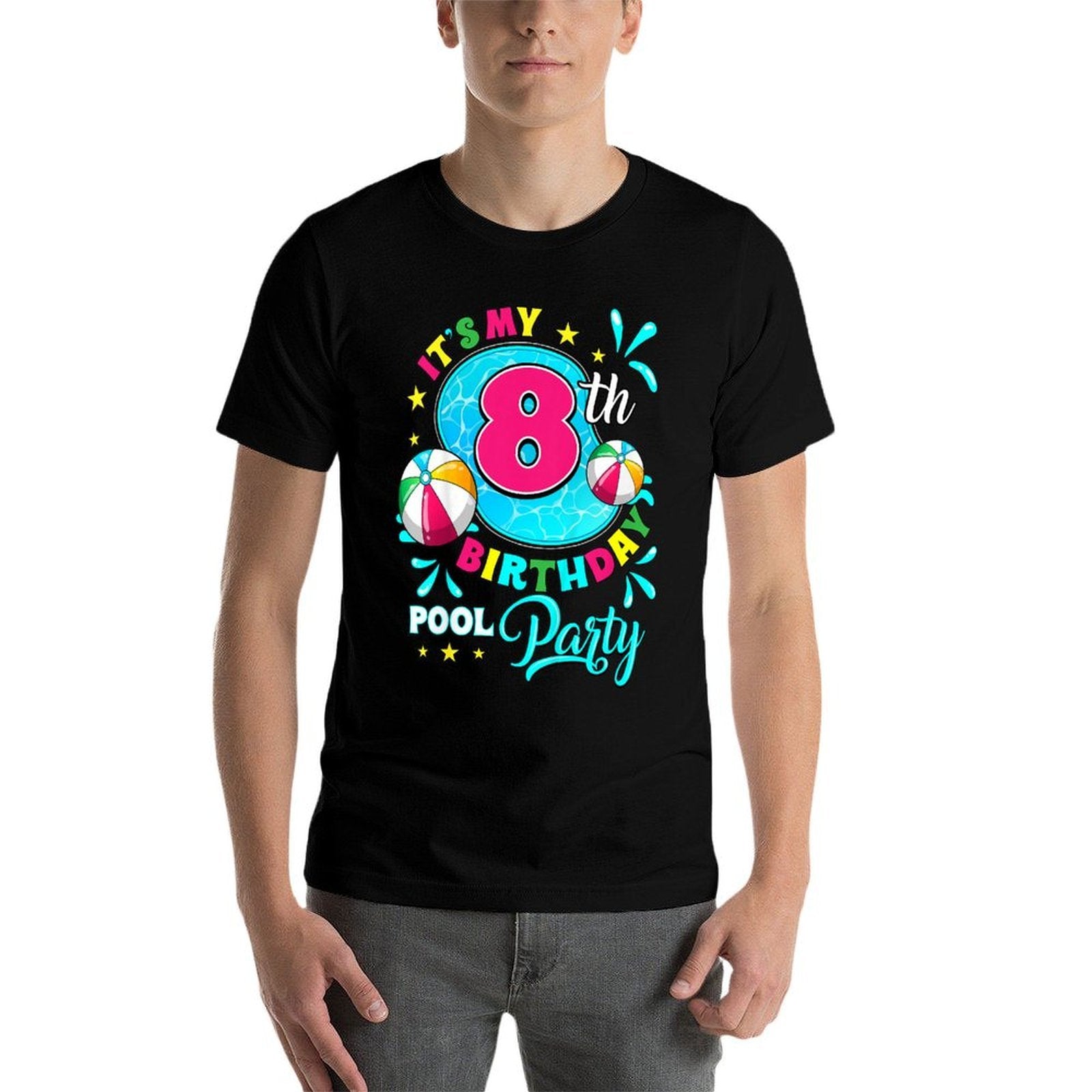 Its My 8th Birthday Pool Party 8 Years Old  Slim-fit Cut T-Shirt