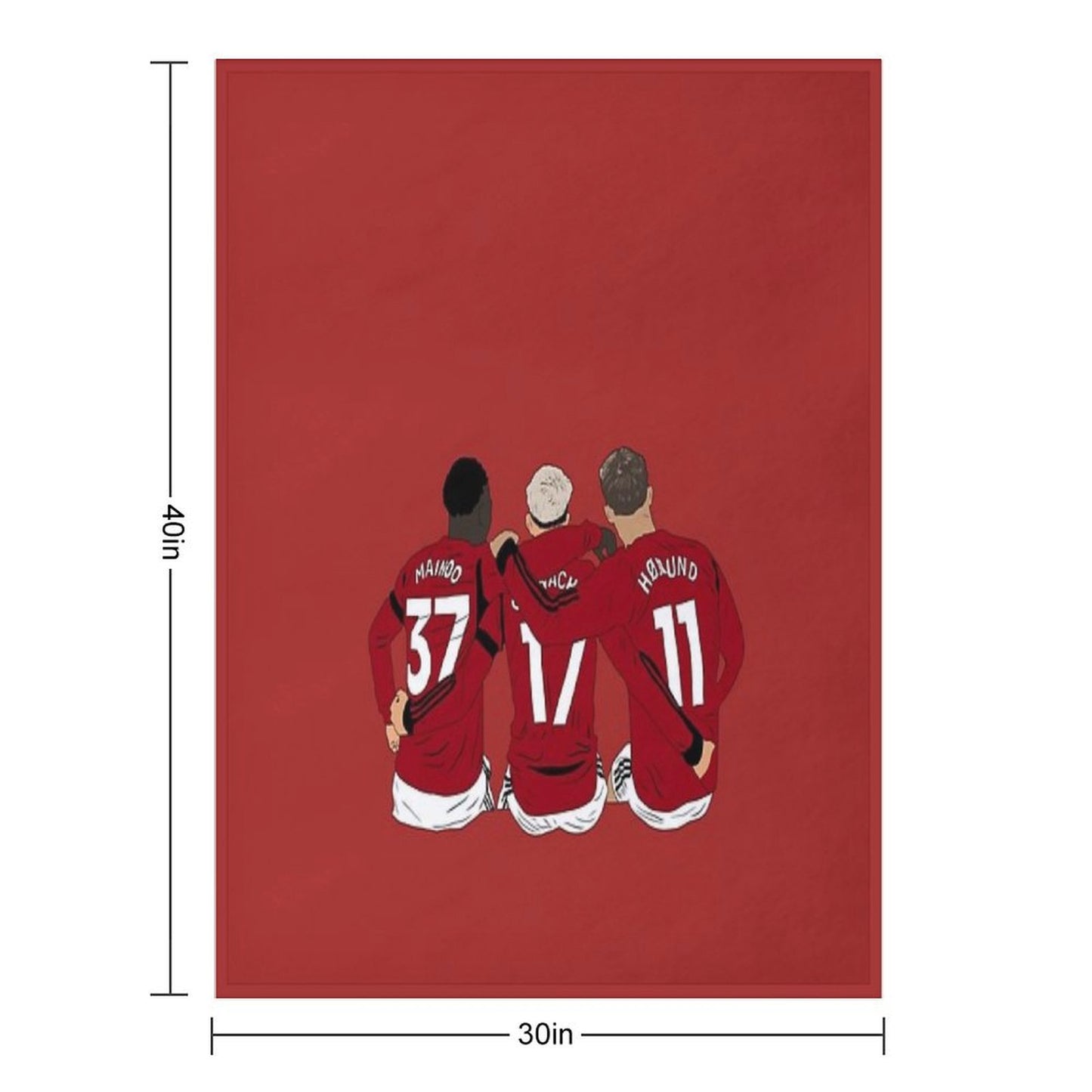 Kobbie Mainoo Alejandro Garnacho Rasmus Hojlund United Youth Trinity Minimalist Anti-pilling Throw Blanket