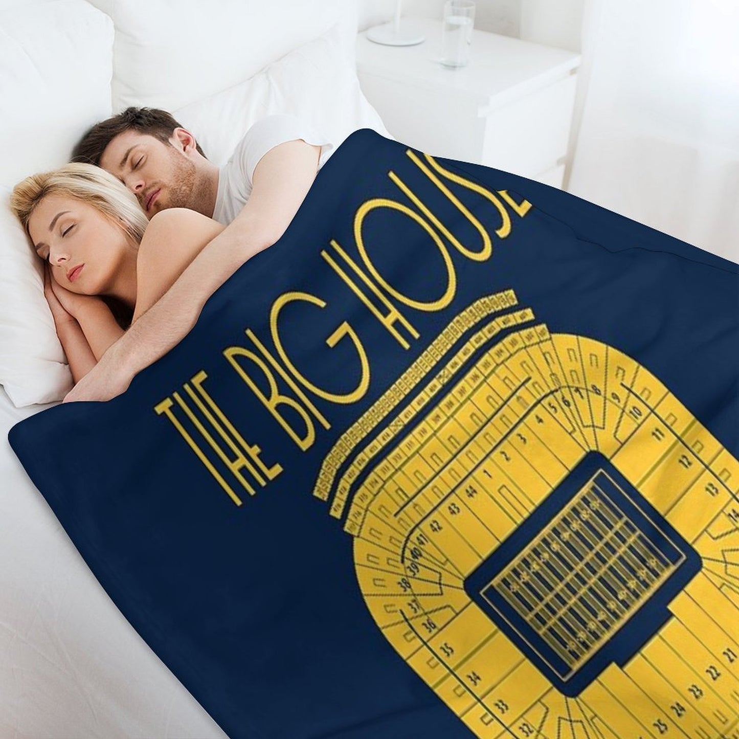 Michigan Football Big House Stadium Poster Print Shrink-resistant Throw Blanket