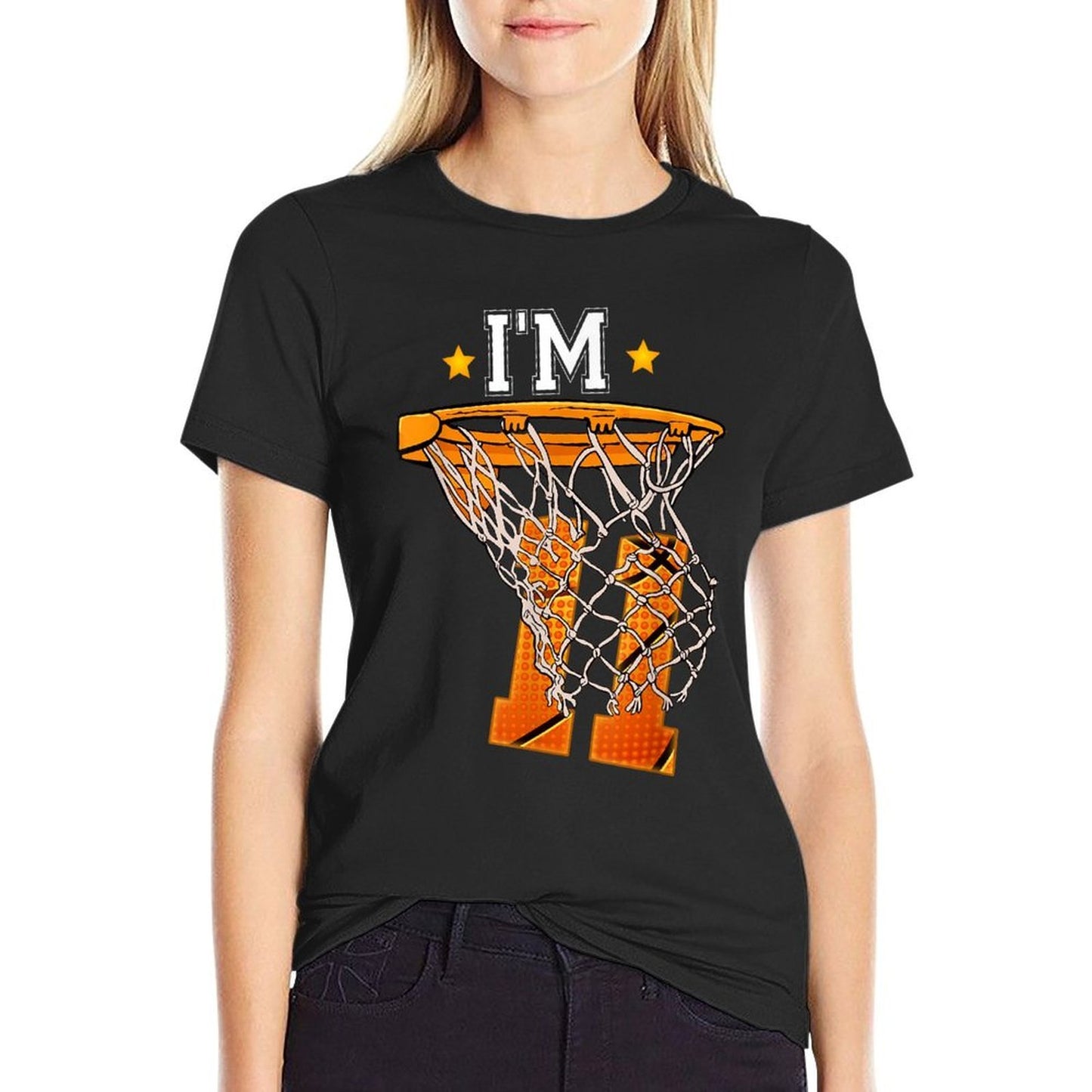 11th Birthday Basketball I'm 11 Boy Girl 11th Birthday Heathered Texture T-Shirt
