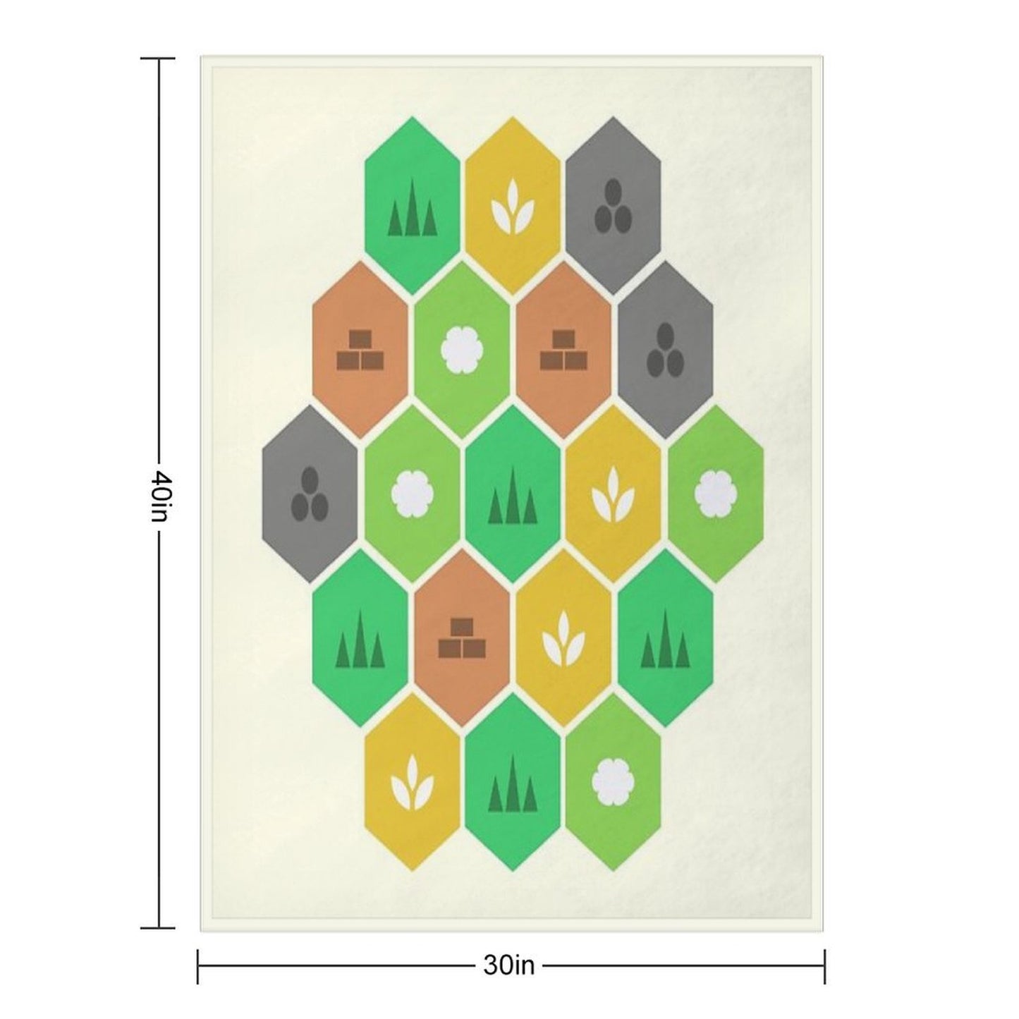 Minimalist Settlers Tile Board Games Easy Care Throw Blanket