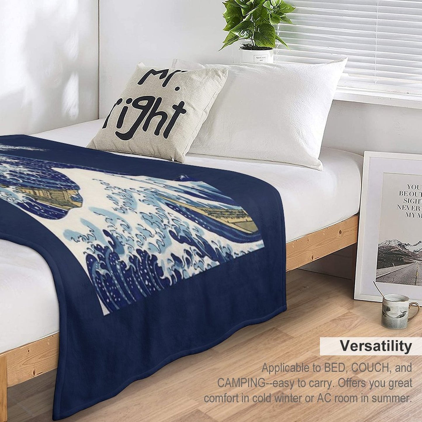 The Great Wave Off Kanagawa Transparent Compact Throw Blanket