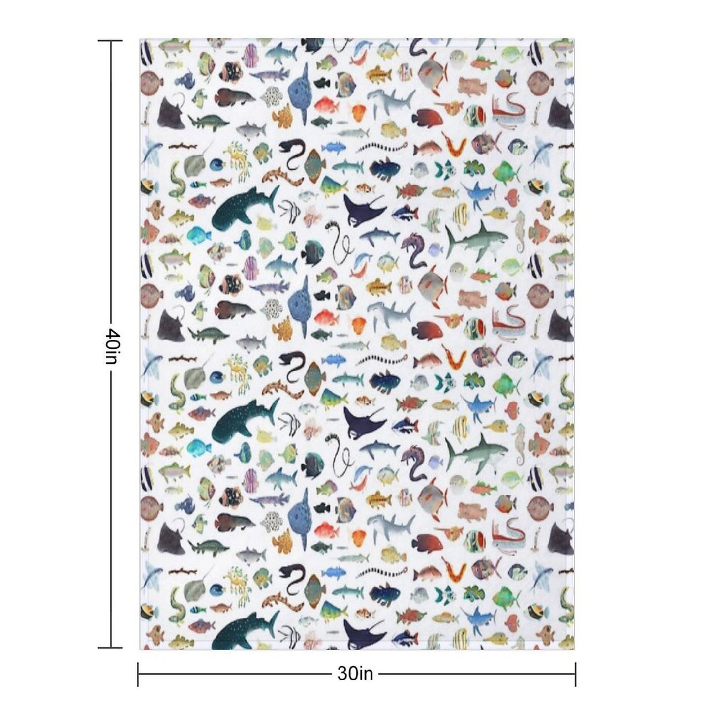 One Hundred Fish Multi-functional Throw Blanket