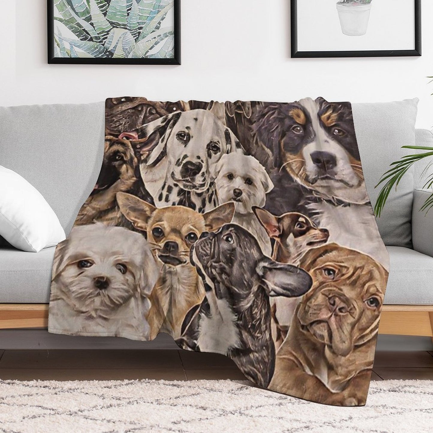 Cool Dogs ) All-season Throw Blanket