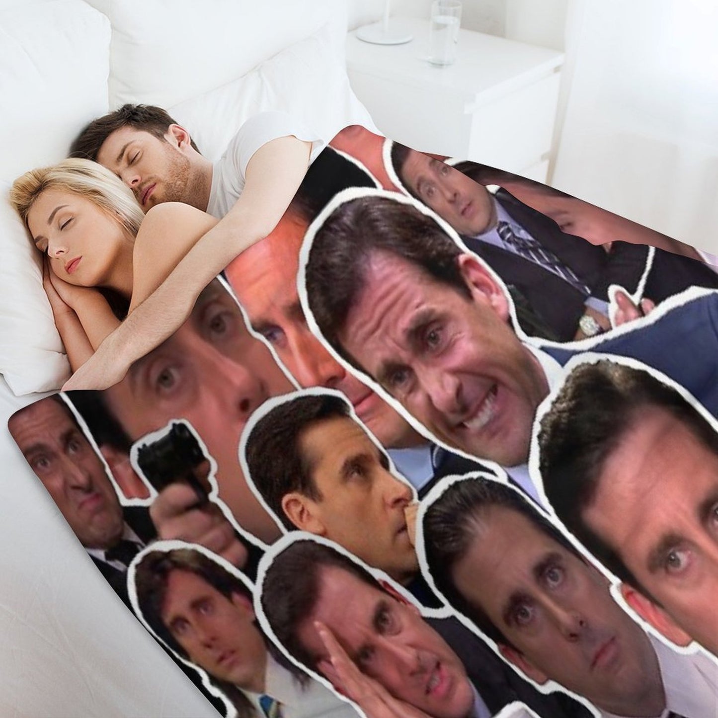 Michael Scott - The Office Collage Sustainable Throw Blanket