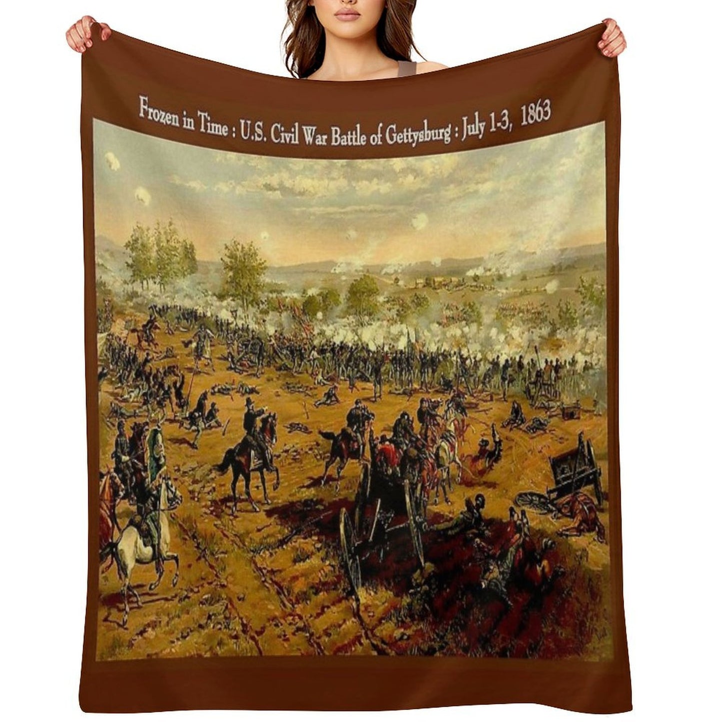BATTLE OF GETTYSBURG Vintage U.S. Civil War Painting Print Lightweight Throw Blanket