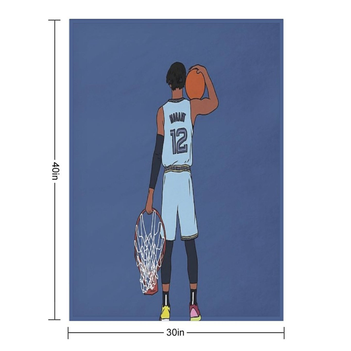 Ja Morant And The Rim All-season Throw Blanket