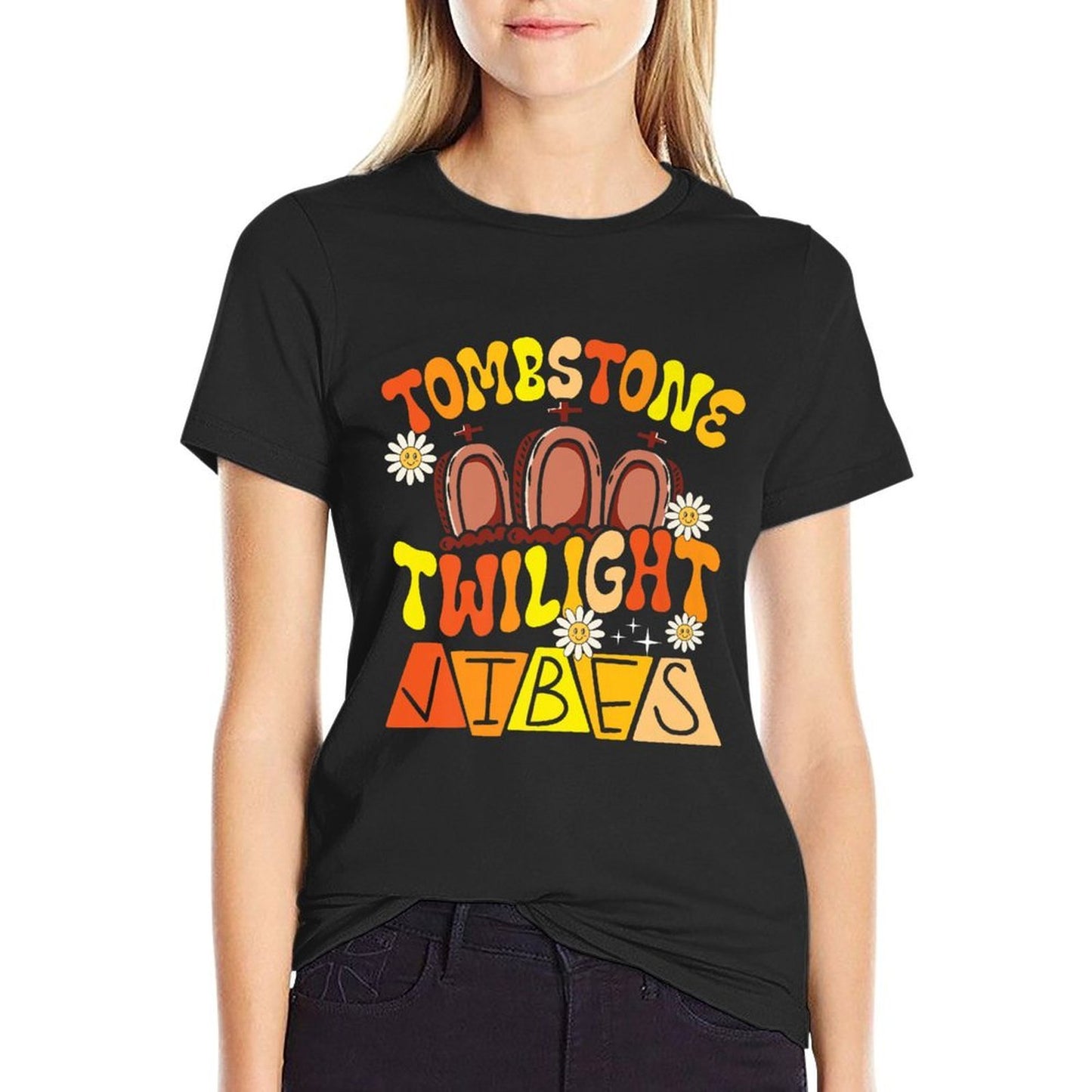 Tombstone Twilight Vibes Hippie Halloween Costume Premium Summer-ready Fabric T-Shirt