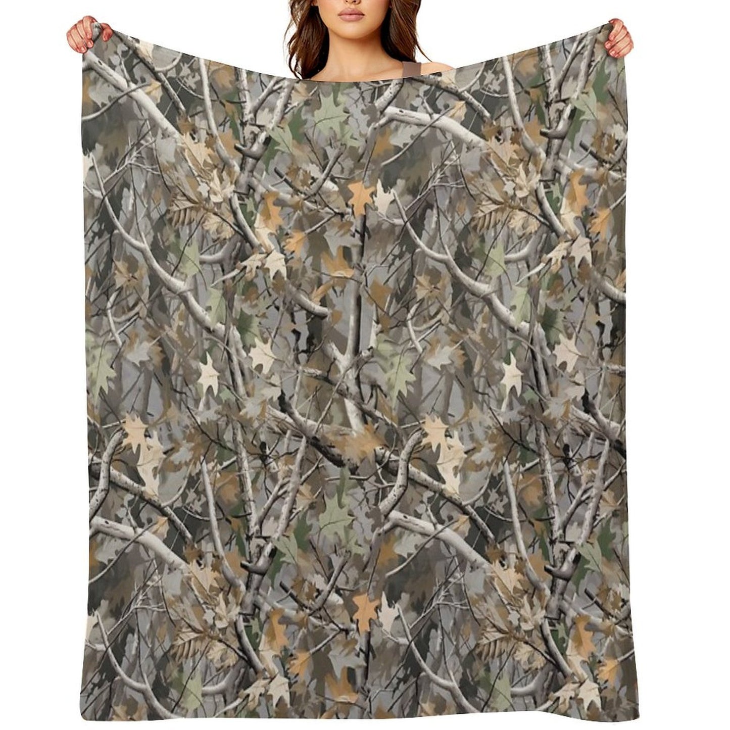 Camouflage Reel Tree Pattern Designs Versatility Throw Blanket