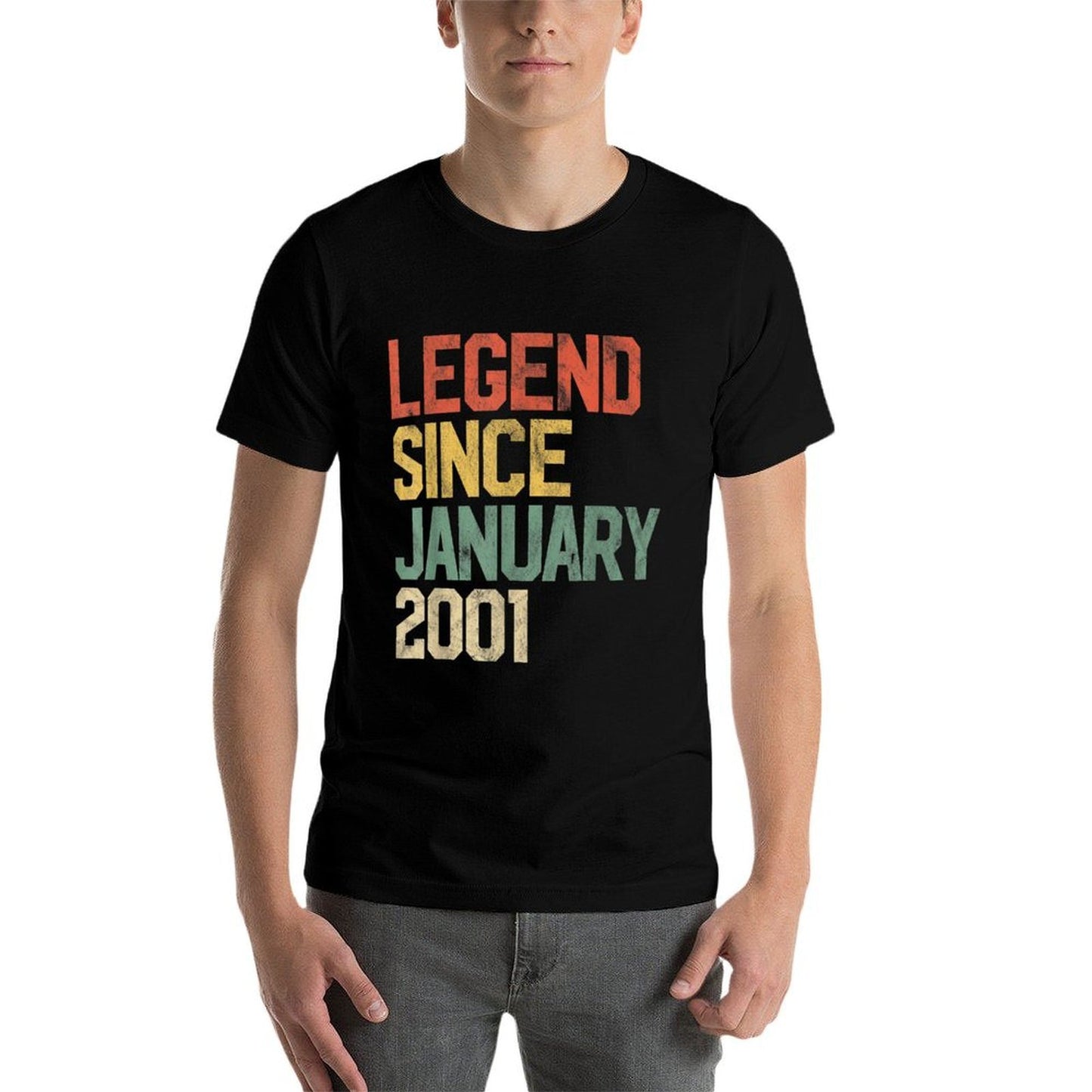 21 Year Old Gifts Legend Since January 2001 21st Birthday Vintage-inspired T-Shirt