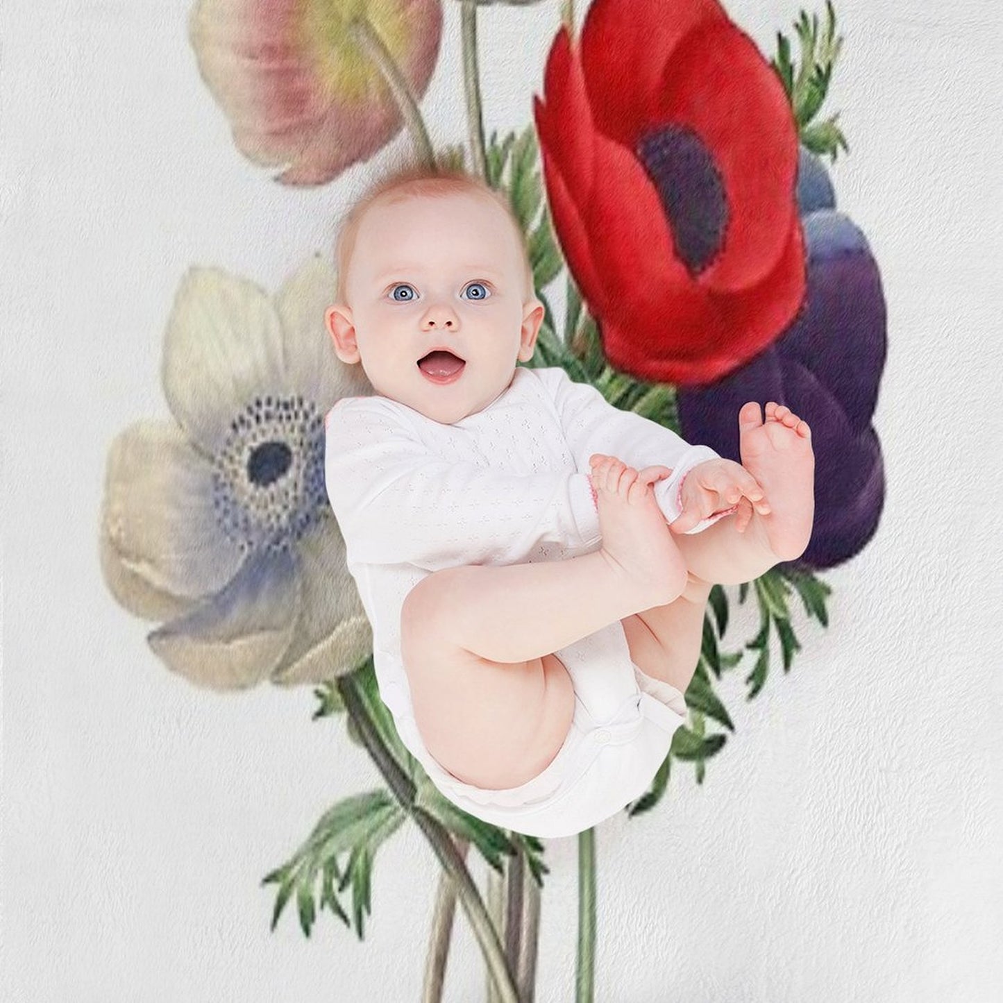 Anemone Illustration Sustainable Throw Blanket