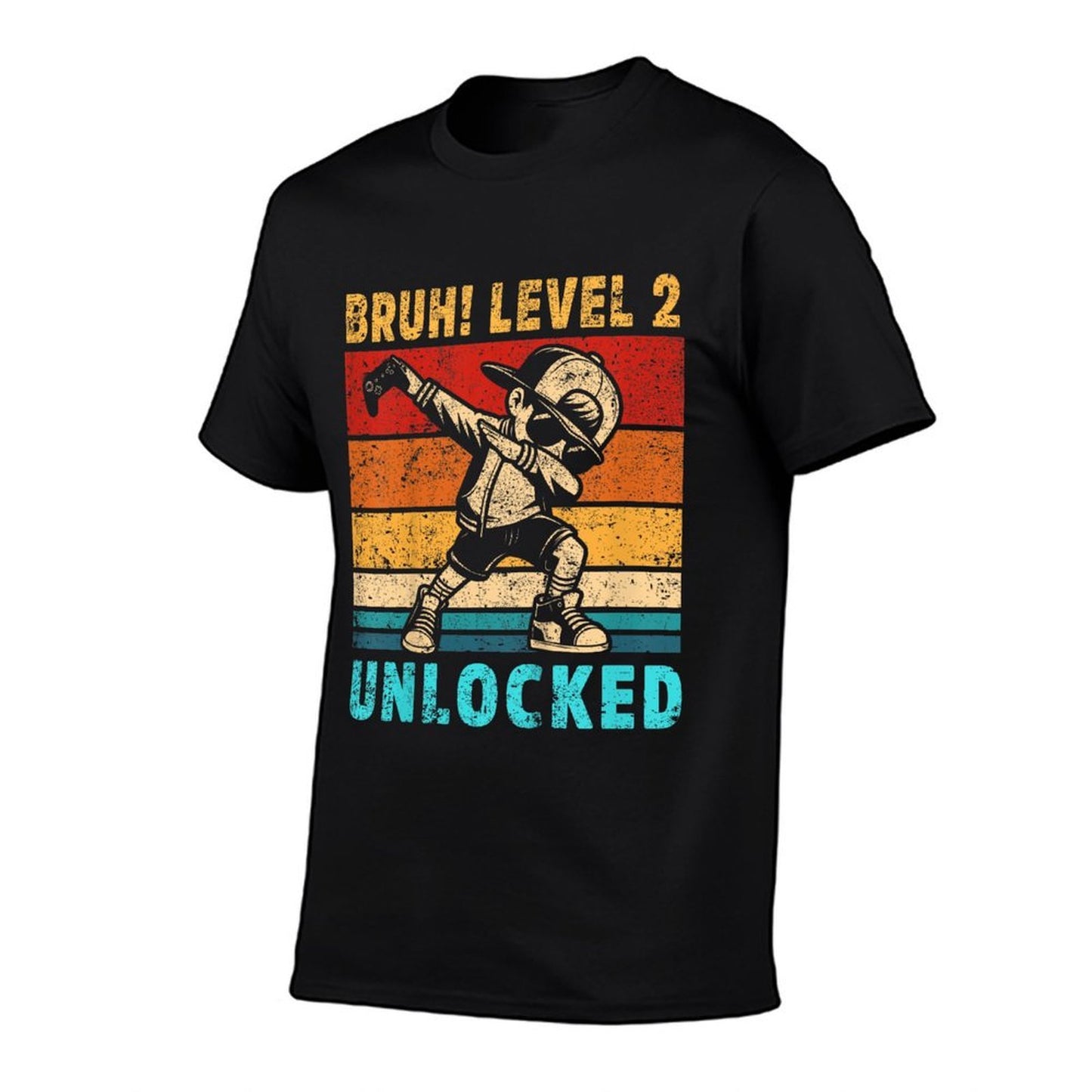 Kids 2 Year Old Birthday Dabbing Boy Bruh 2nd Level Unlocked Vintage-inspired T-Shirt