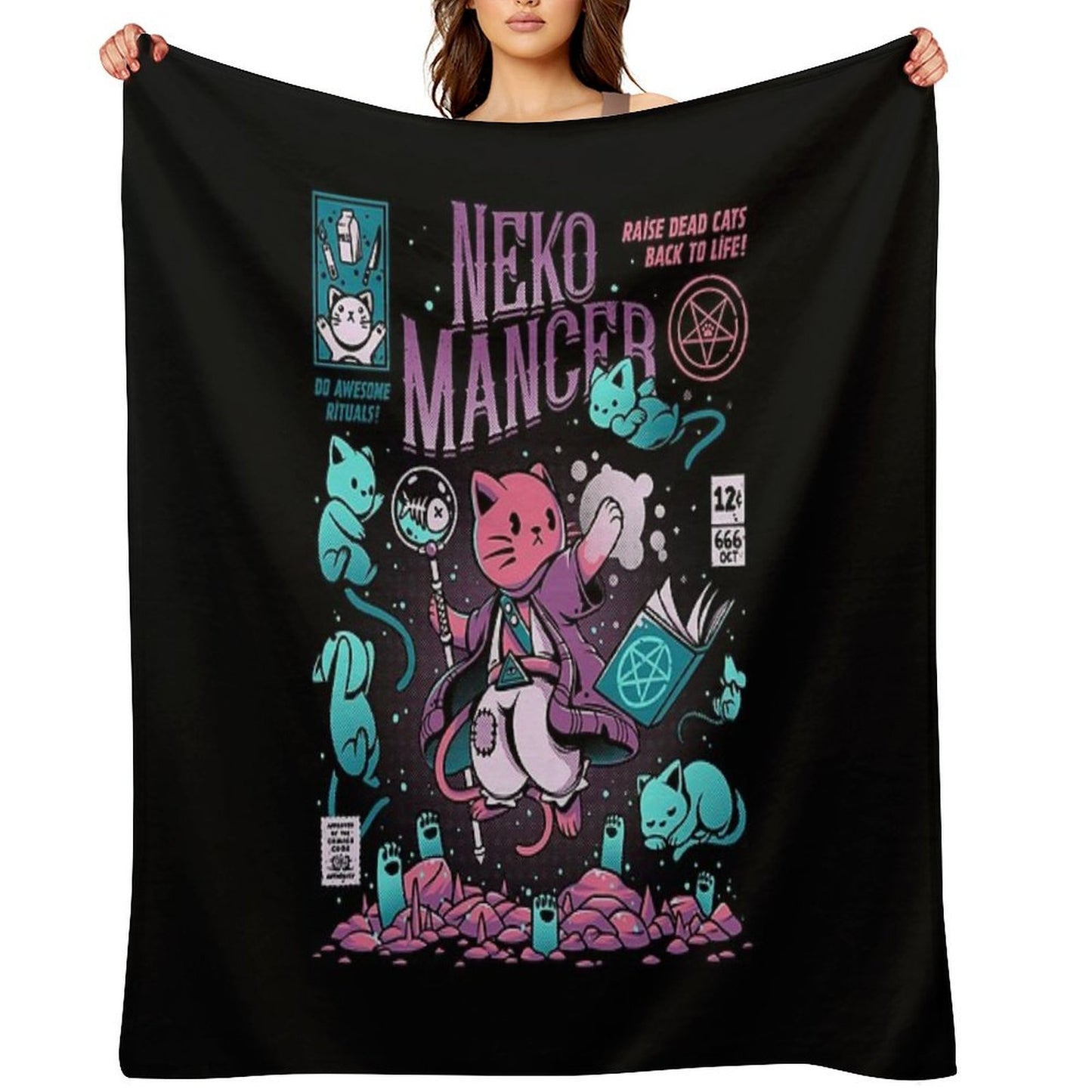Nekomancer Gift-ready Throw Blanket