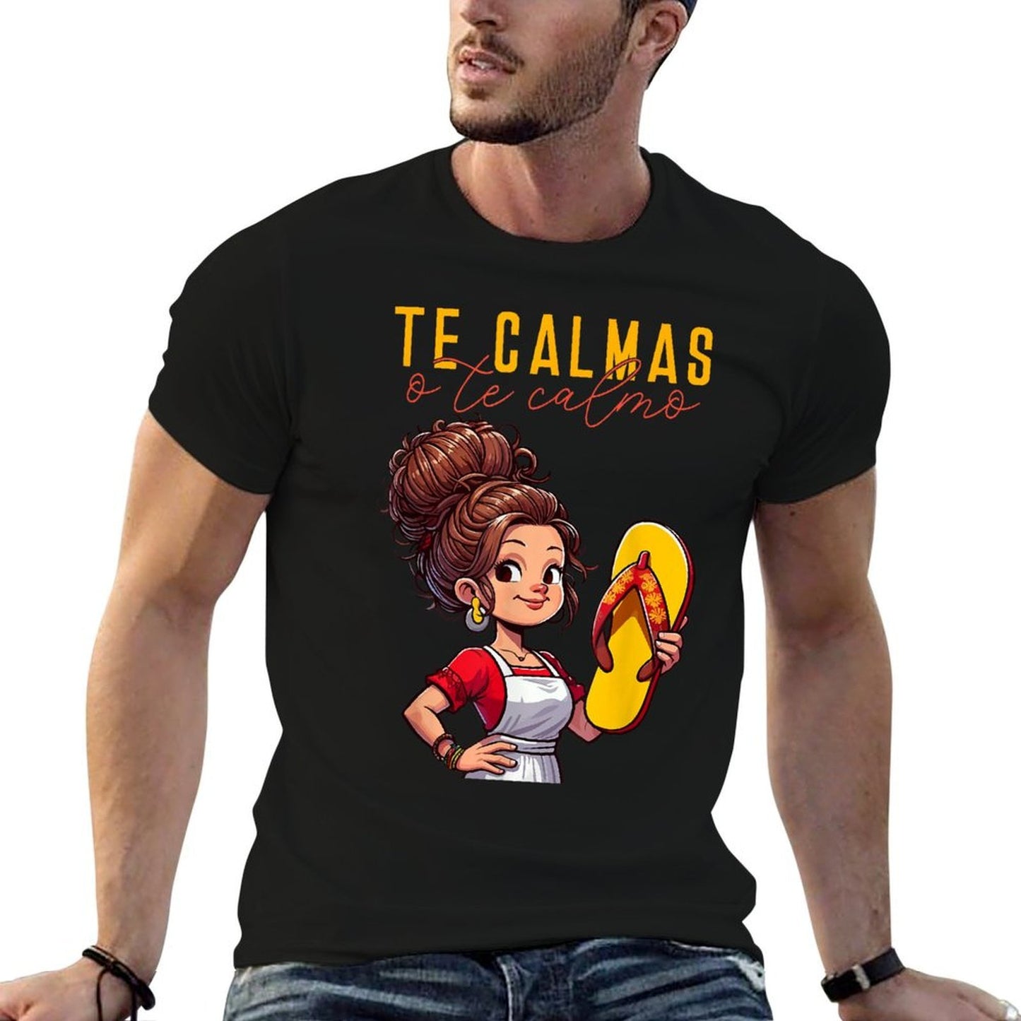Mexican Spanish Mother Mom Expression Te Calmas O Te Calmo. Soft T-Shirt