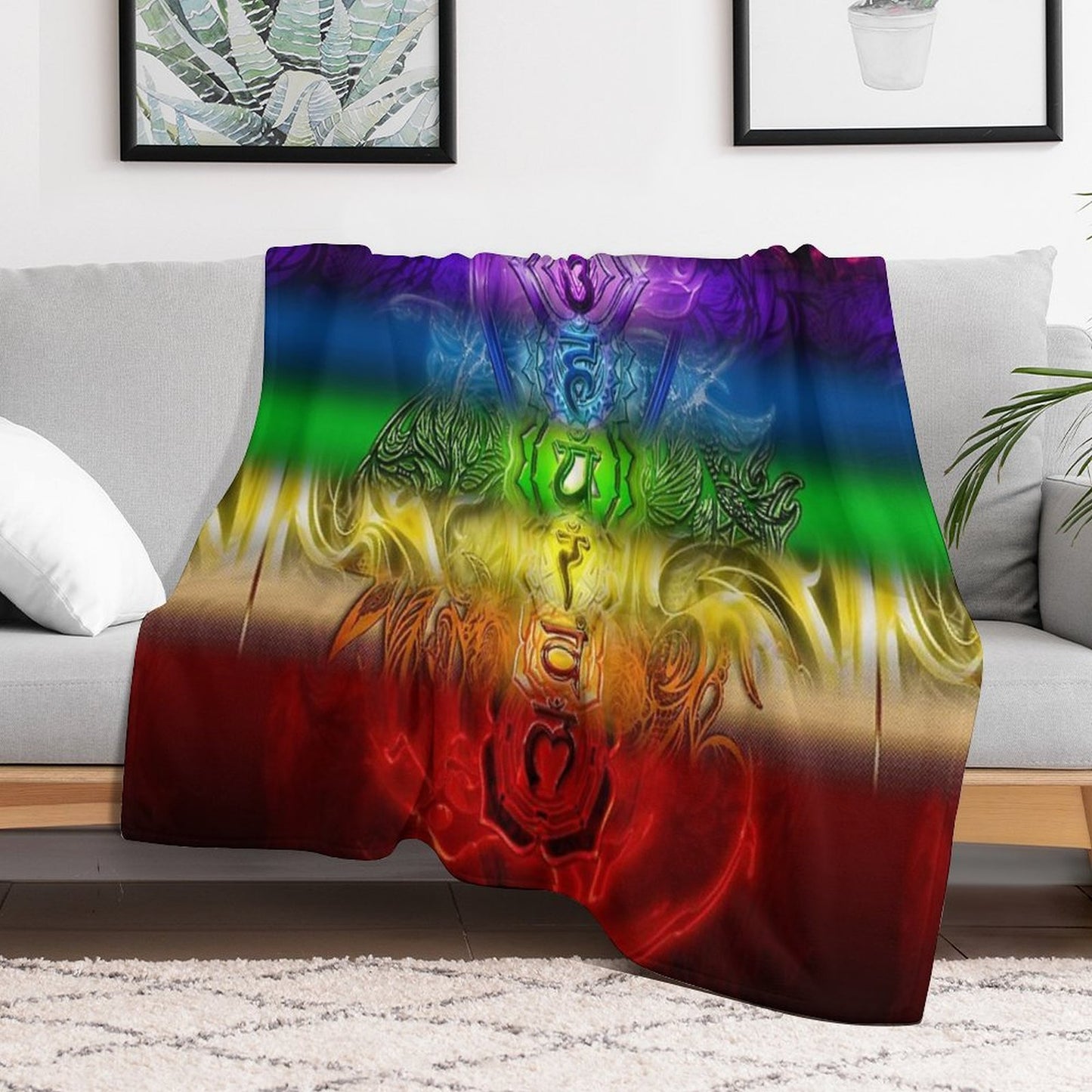 Zen Doodle Chakra Compact Throw Blanket