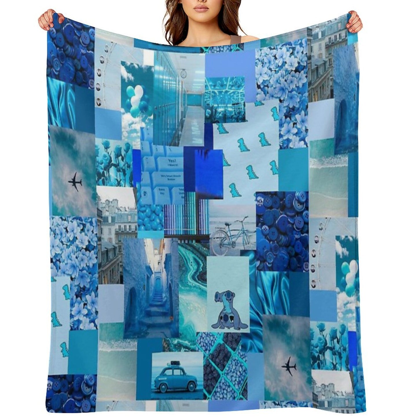 Blue Aesthetic Premium Throw Blanket