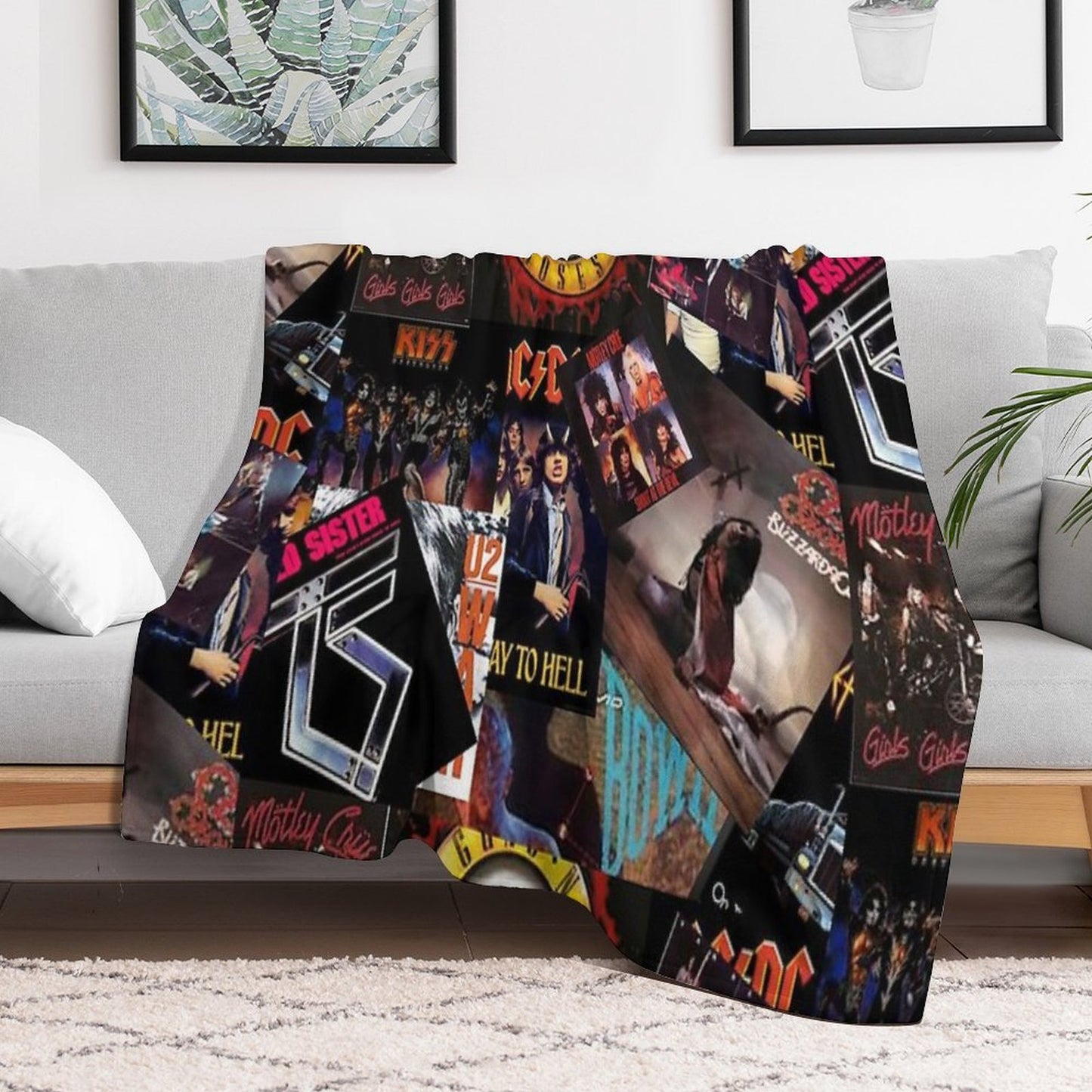 1980s Rock Bands Collage Multi-functional Throw Blanket