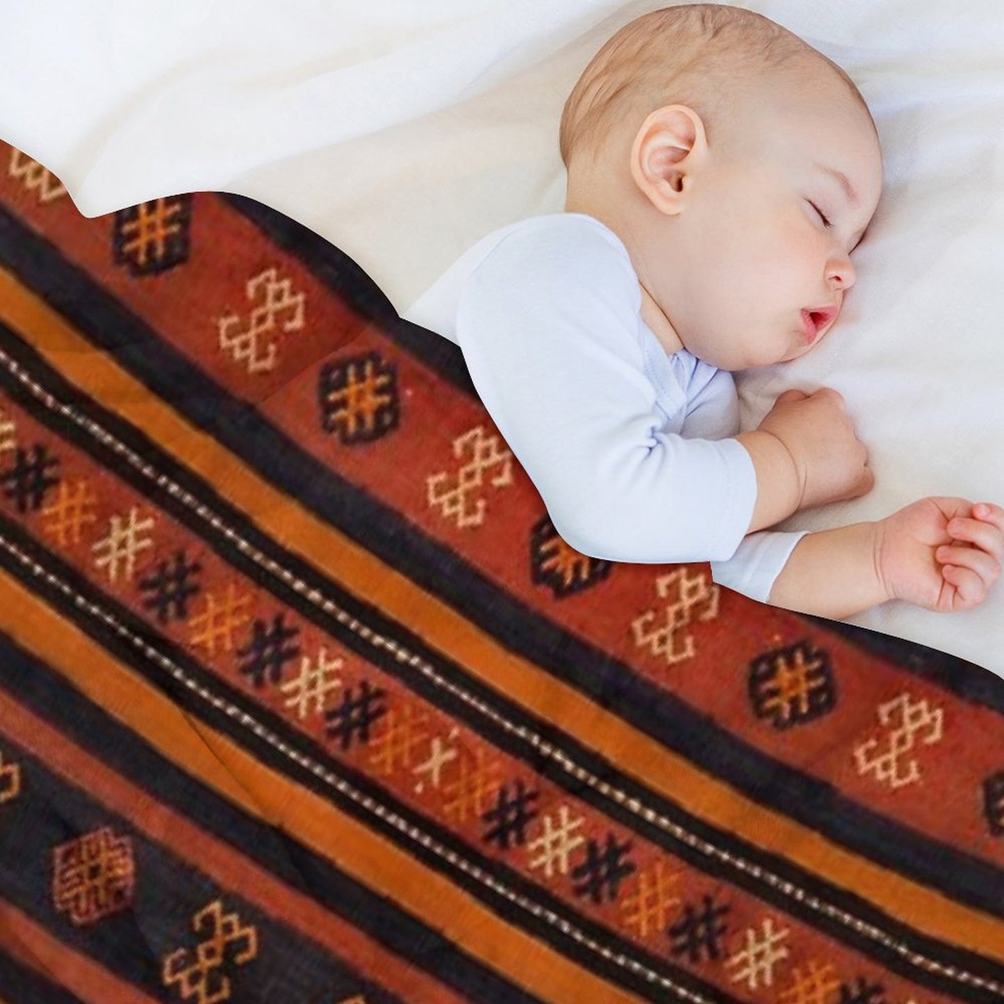 Moroccan Traditional Berber Artwork Design Compact Throw Blanket