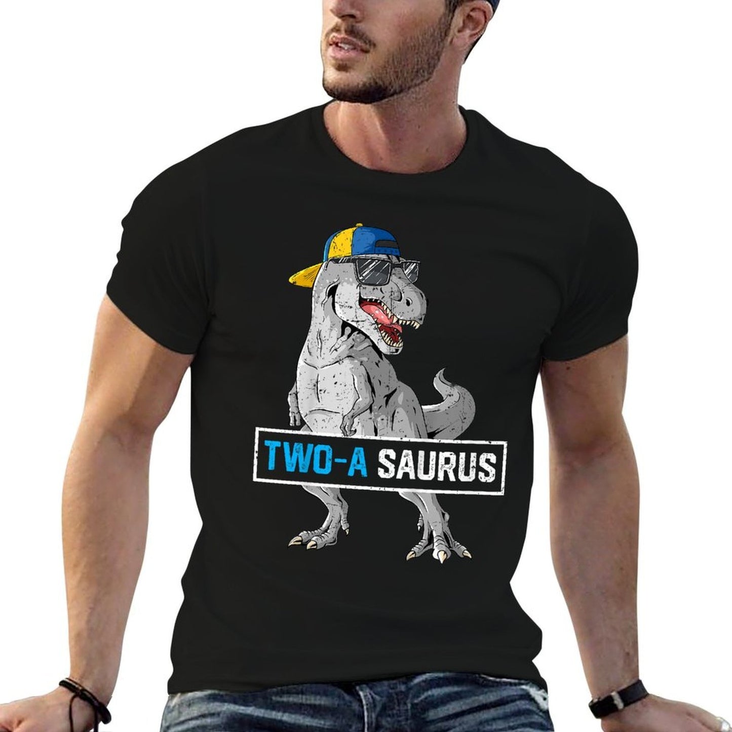 Kids 2 Years Old Dinosaur 2nd Birthday T Rex Dino Two Saurus Soft T-Shirt