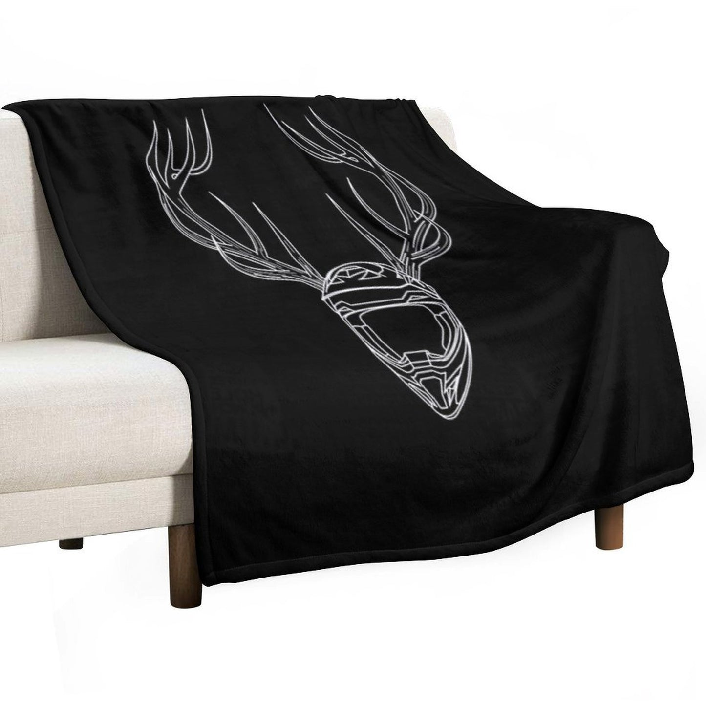 Mx Stag Head Sustainable Throw Blanket
