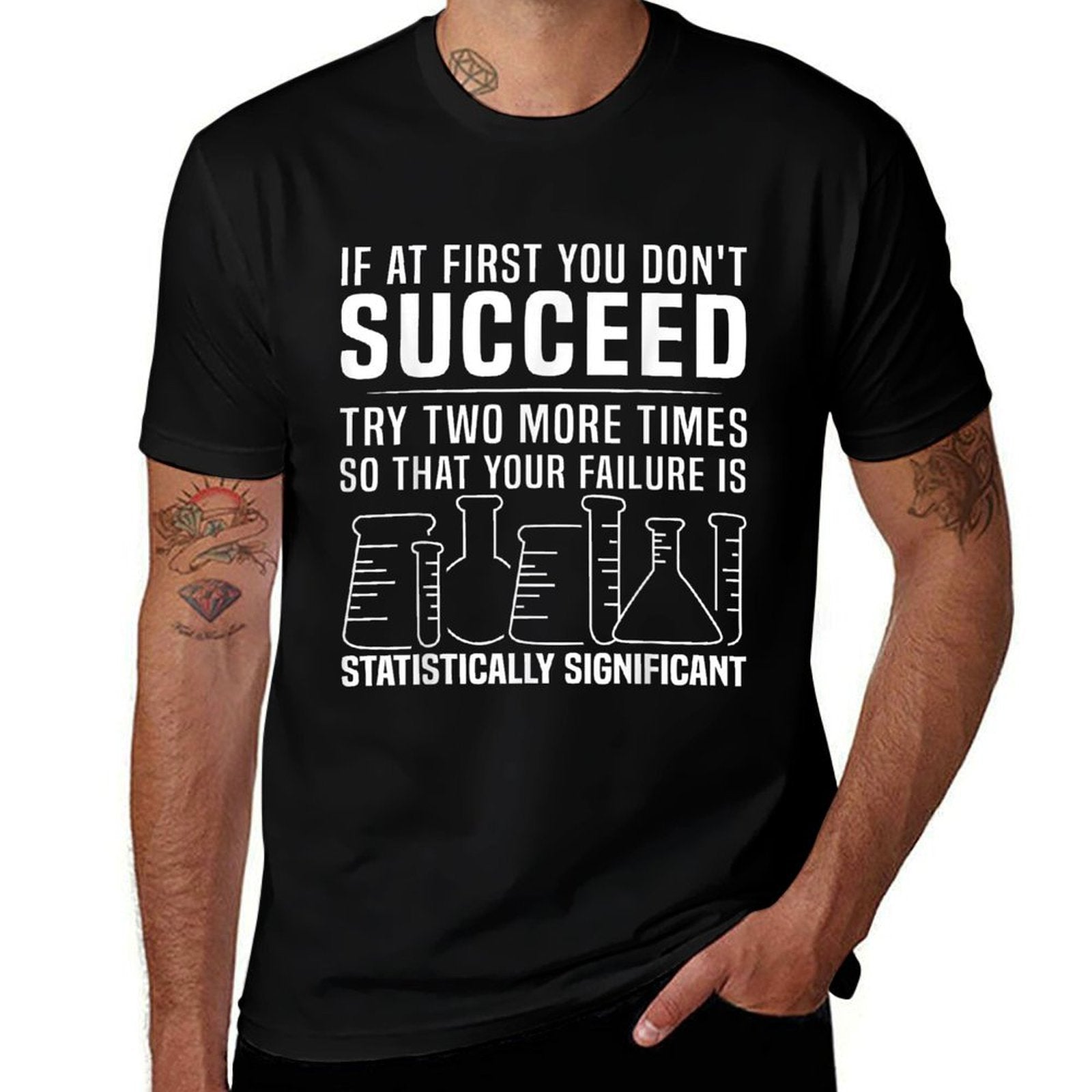 Funny Statistics Science Pun Gift For Men Women Chemistry  Oversized Silhouette T-Shirt