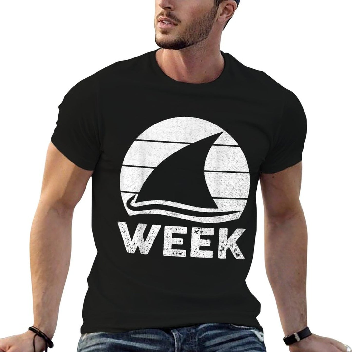 2025 Week Retro Shark Fin Lover Sea Ocean Animal Summer Trip Affordable Price T-Shirt