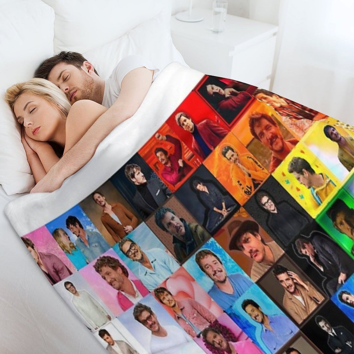 Pedro Pascal As The Progress Pride Flag Comfort Throw Blanket