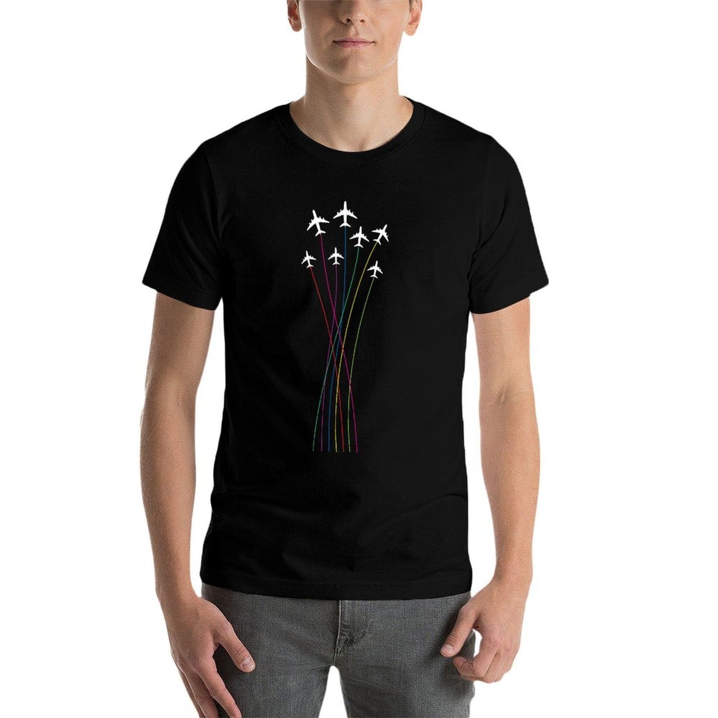 Colorful Airplanes - Airplane Airline Pilot Aviation Lover Lightweight T-Shirt