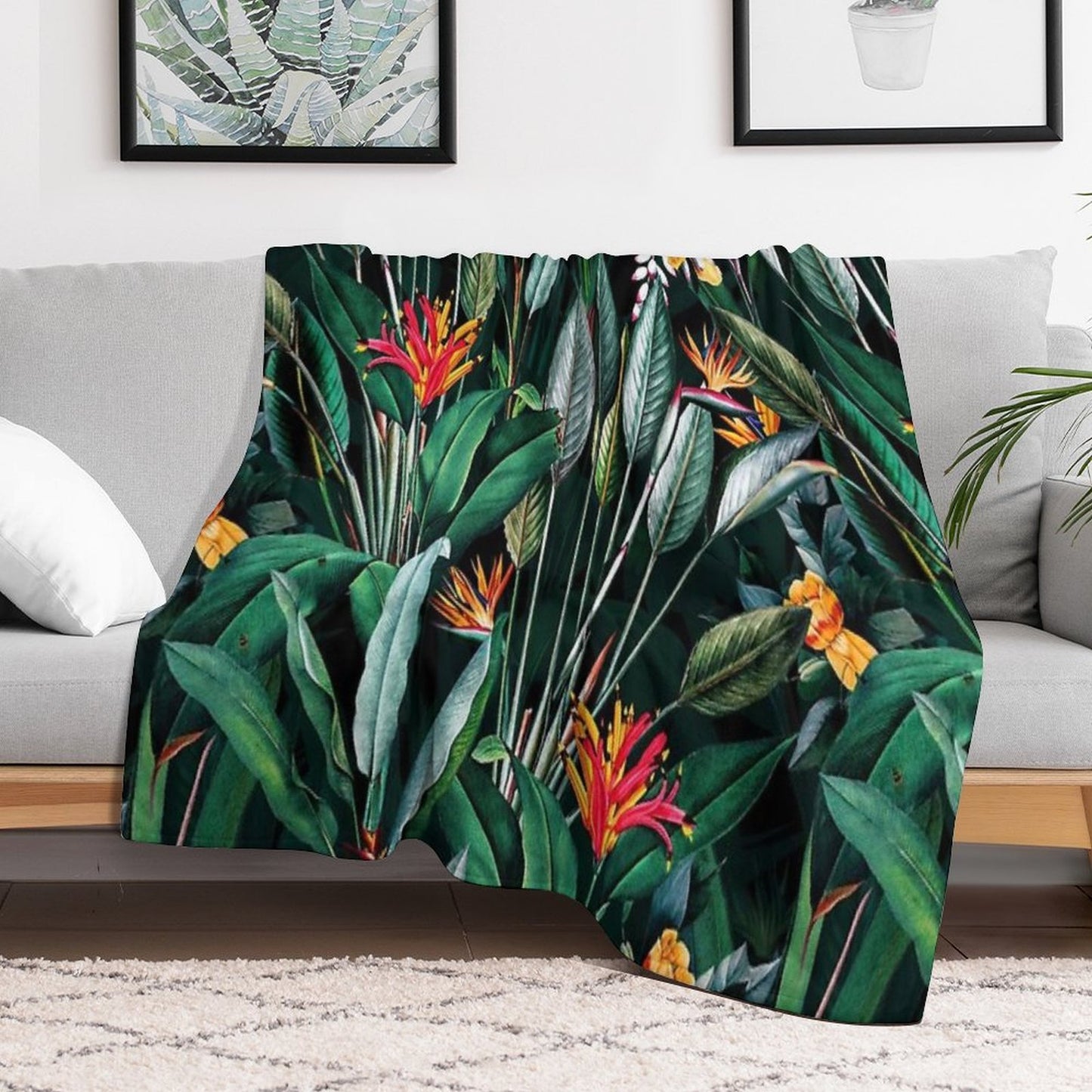 Midnight Garden V Travel-friendly Throw Blanket