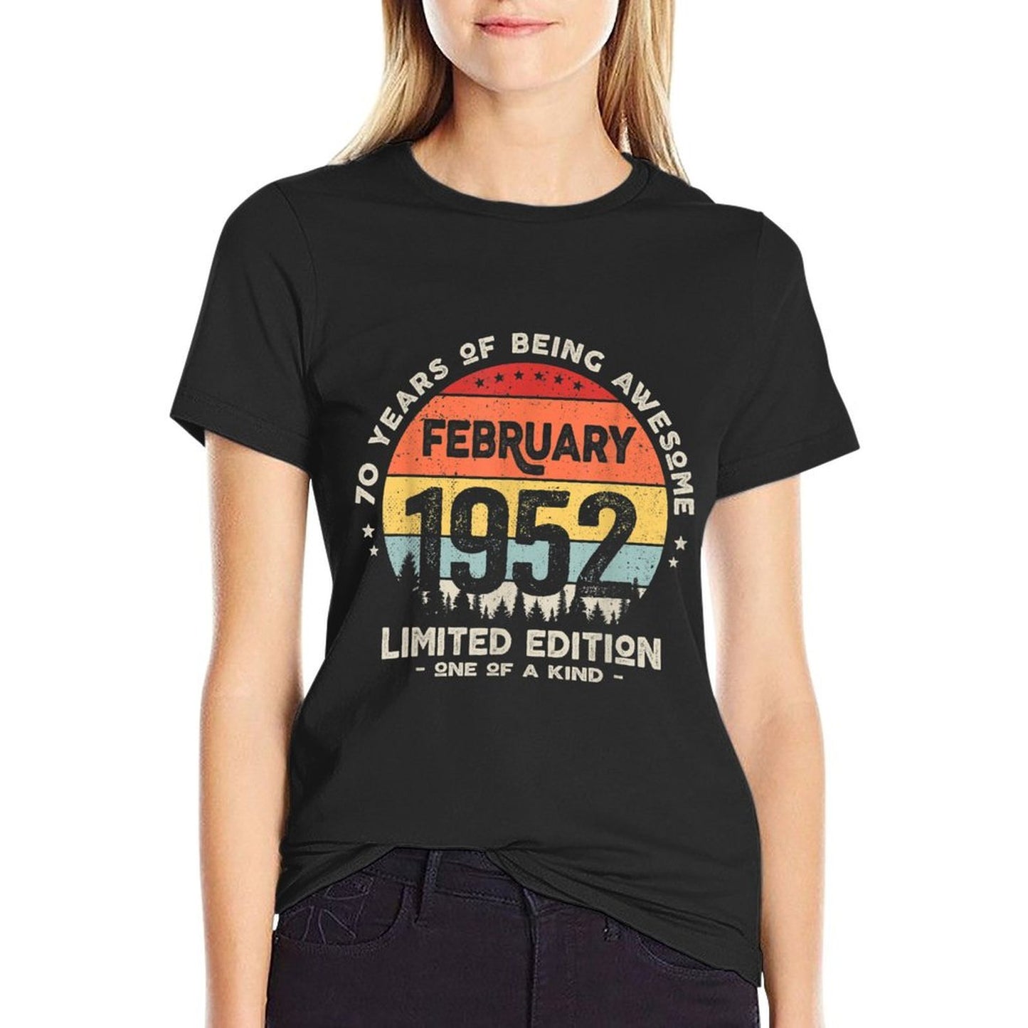 70 Years Old February 1952 Limited Edition 70th Birthday Slim-fit Cut T-Shirt