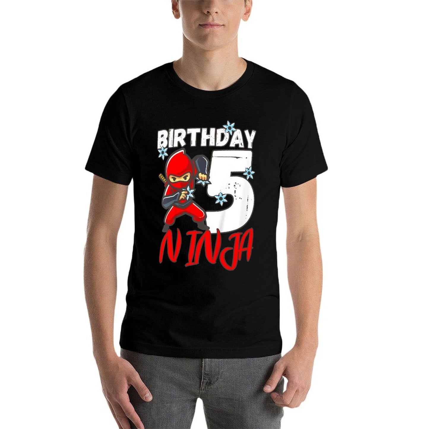 Kids Birthday Ninja 5 Year Old Boy Ninja Birthday 5 Th Boy Graphic-printed T-Shirt