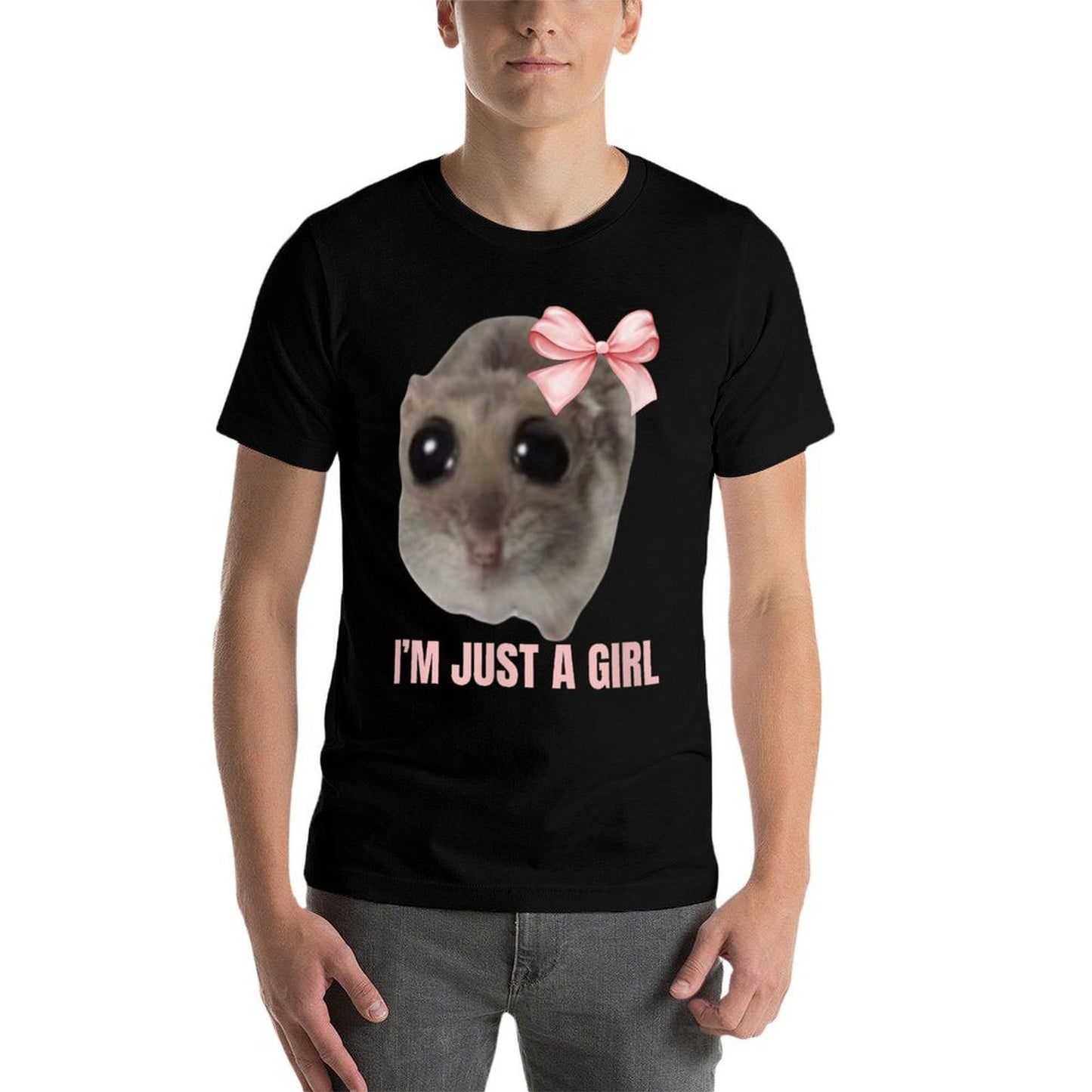 Sad Hamster Meme - I'm Just A Girl Oversized Silhouette T-Shirt