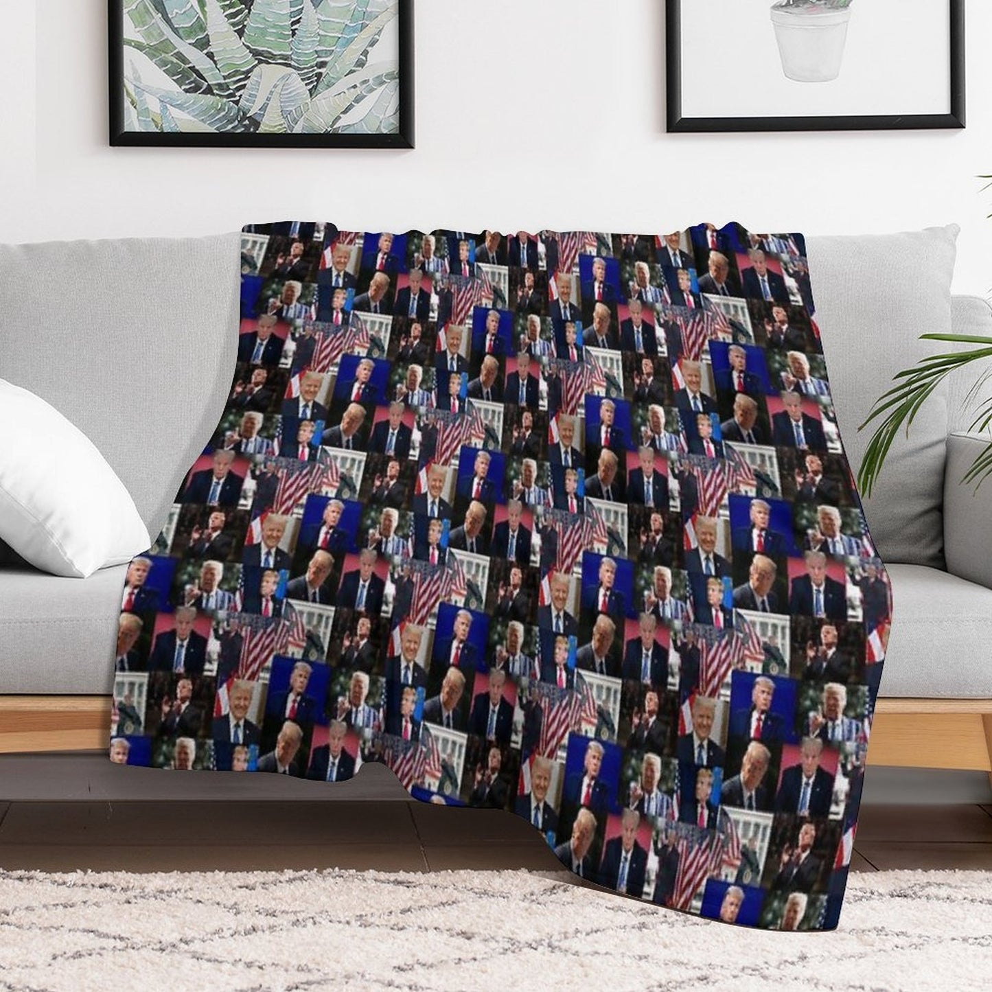 Trump Machine-washable Throw Blanket