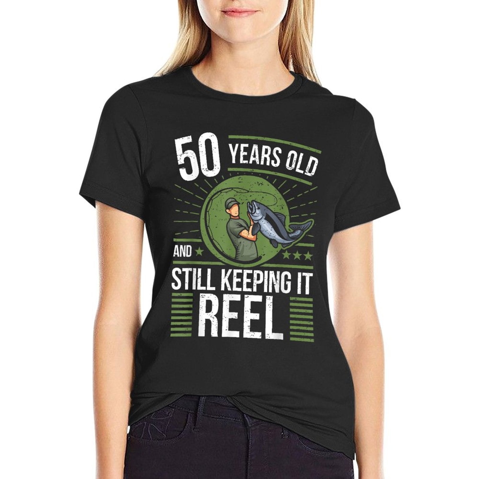 Angler 50 Years Old - Keeping It Reel 50th Birthday Fishing  Graphic-printed T-Shirt