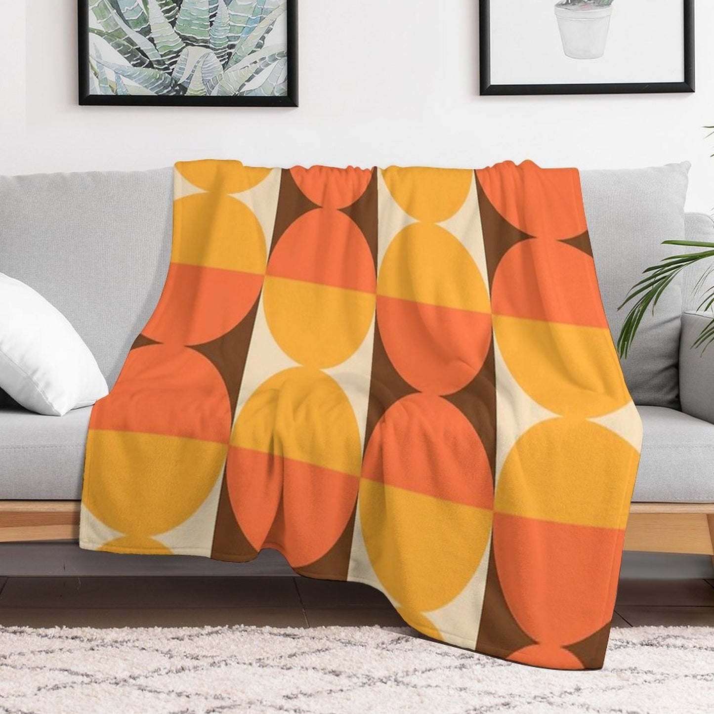 Mid Century Modern Geometric Abstract Pattern 727 Eco-conscious Throw Blanket