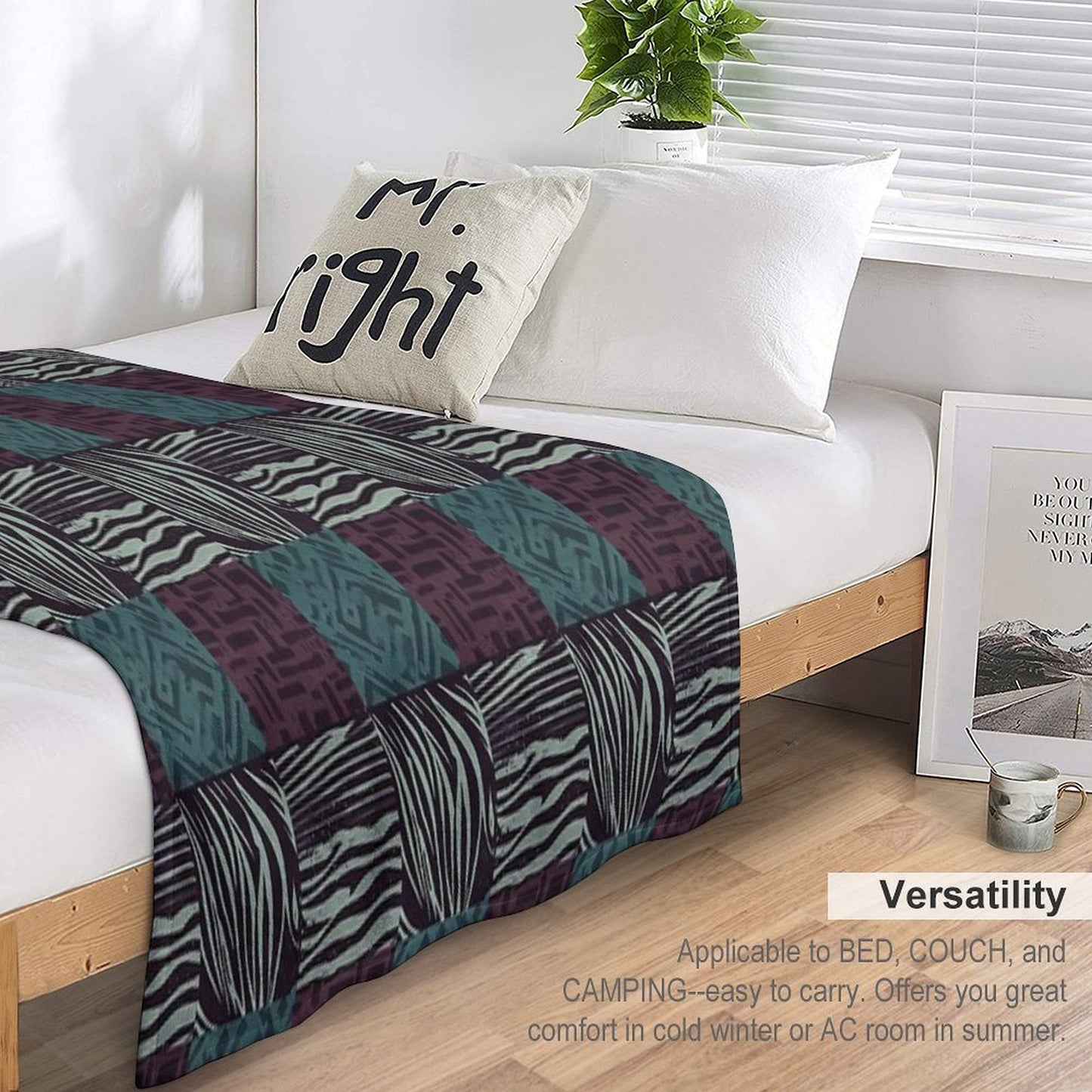 Zebra Grunge Patchwork Travel-friendly Throw Blanket