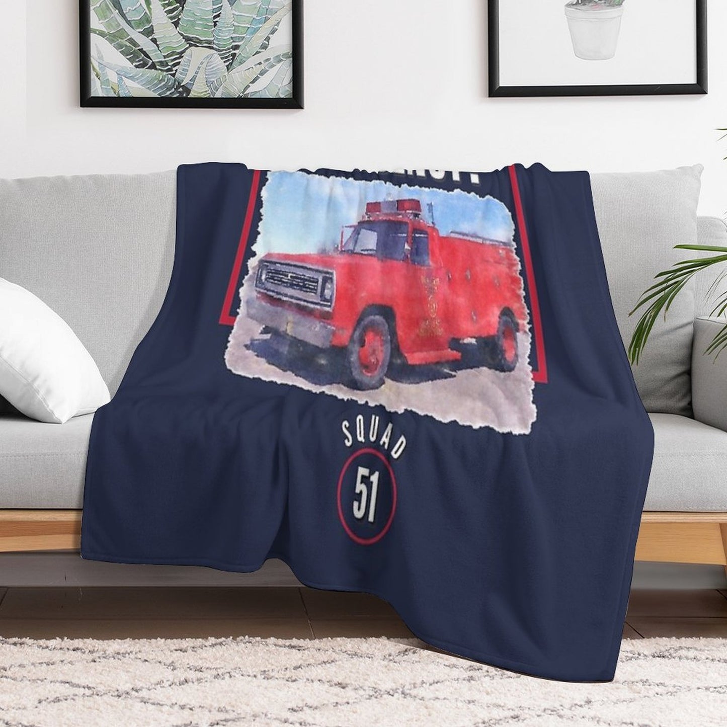 Emergency Squad 51 Truck Quick-dry Throw Blanket