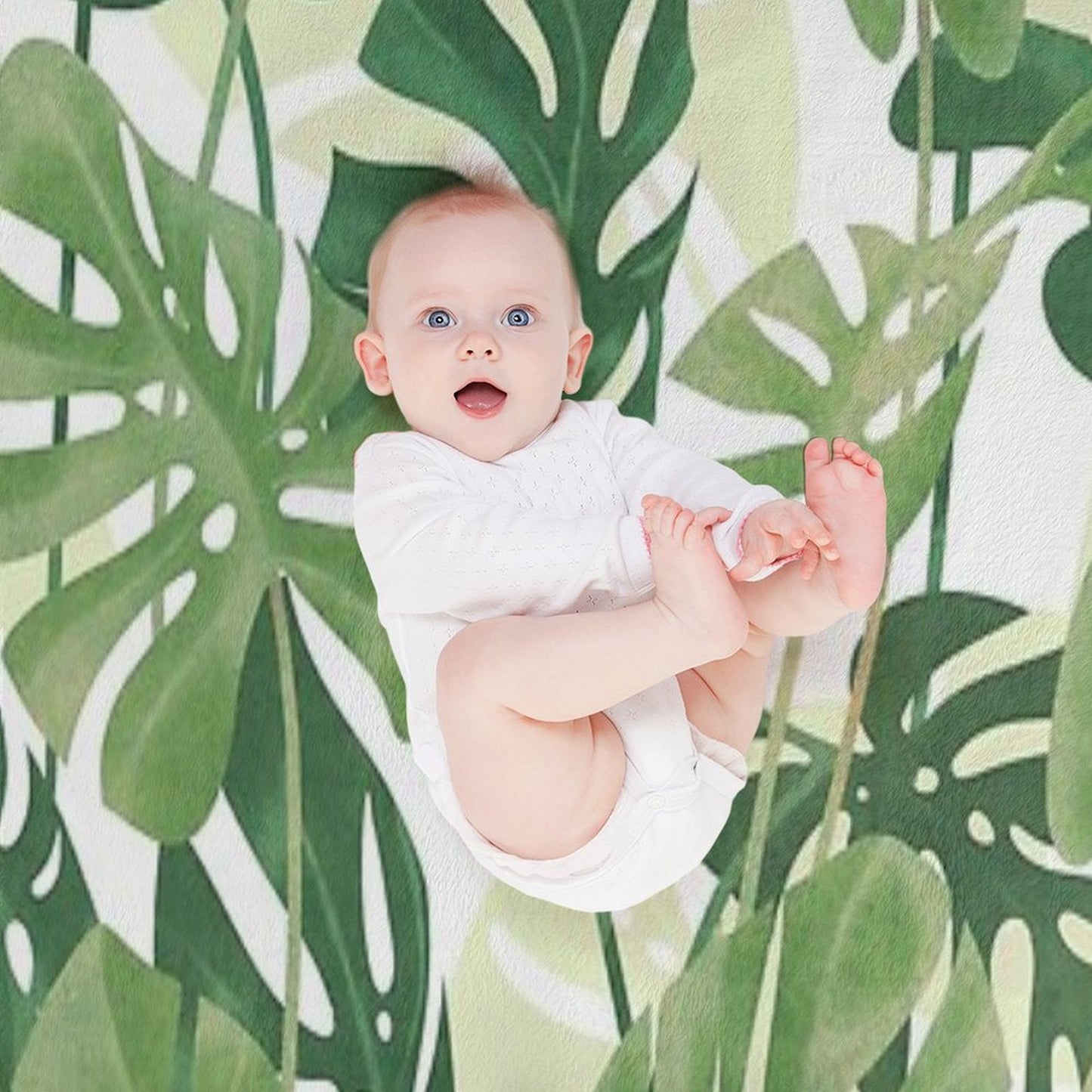 Vintage Monstera Leaves Eco-conscious Throw Blanket