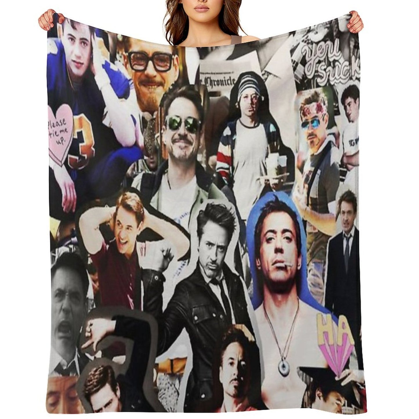 Robert Downey Jr. Collage Compact Throw Blanket