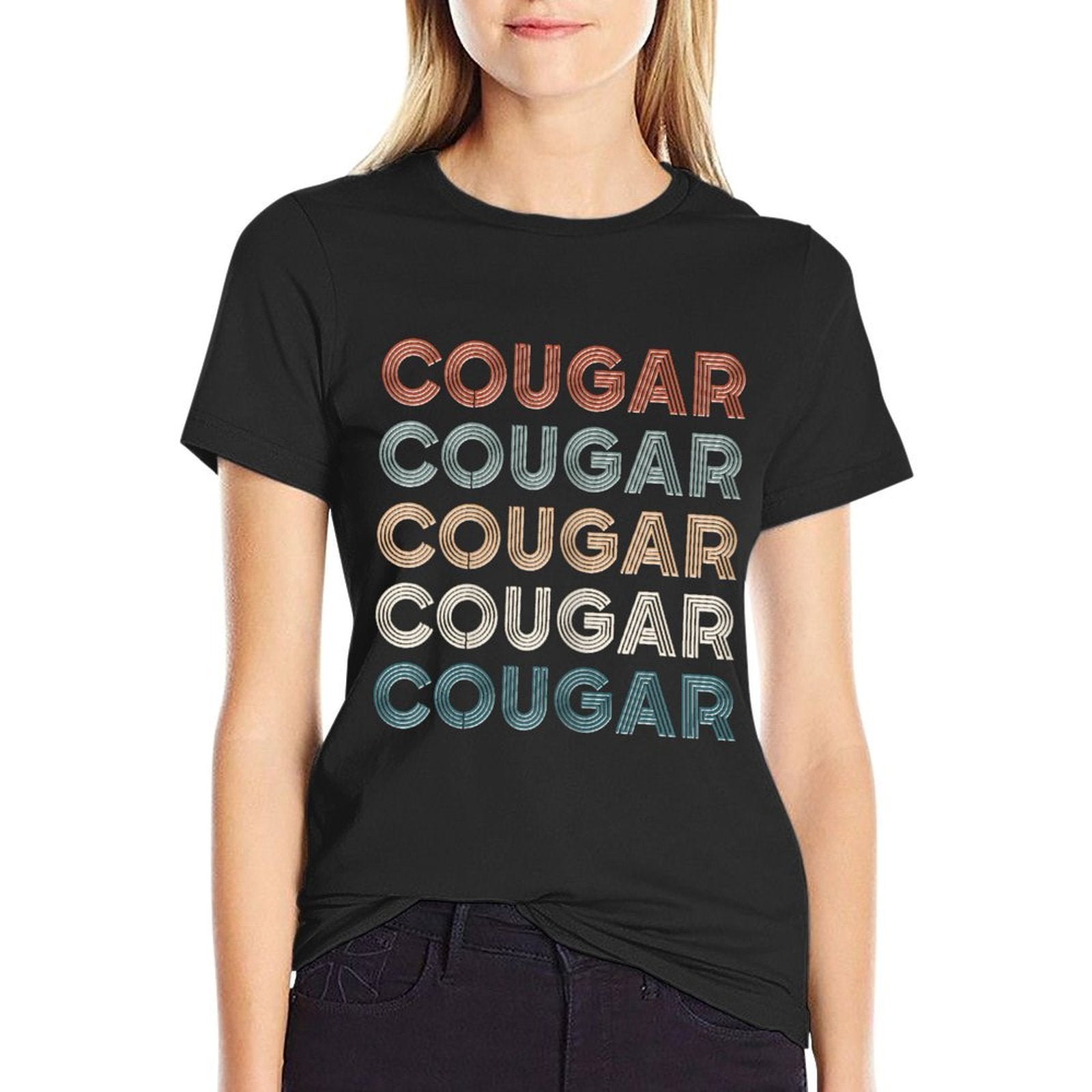 Vintage Design T Gift For Wife Or Cougar Mom  Durable T-Shirt